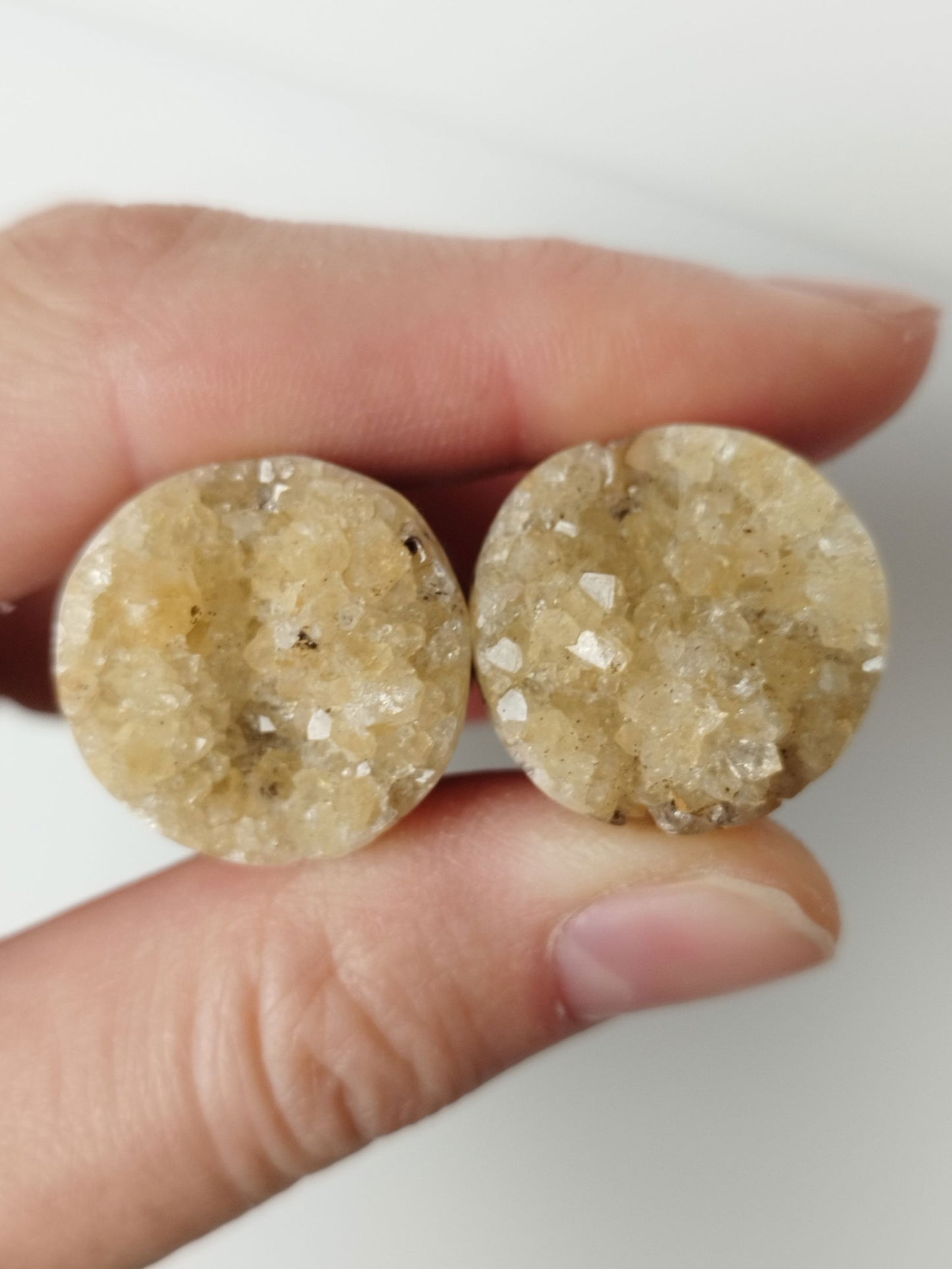 3/4" Citrine Druzy Plugs - aeoplugs