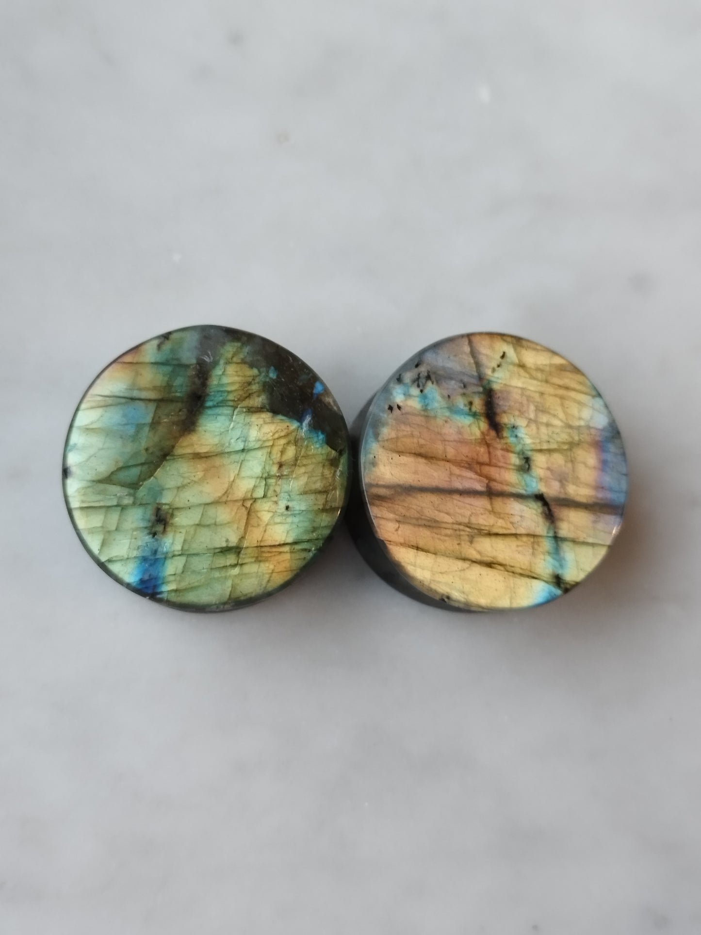 26mm Rainbow Labradorite Plugs