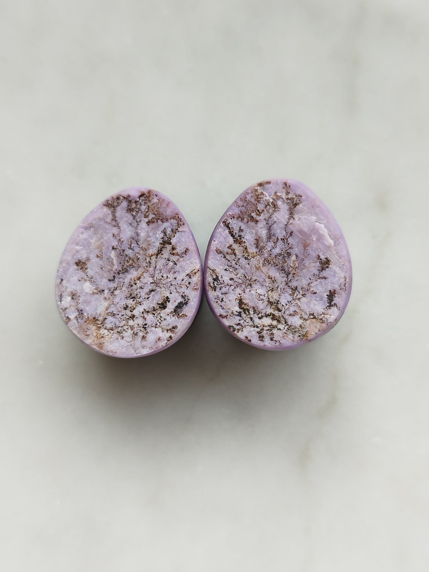 1/2" Purple Jadeite And Obsidian Plugs