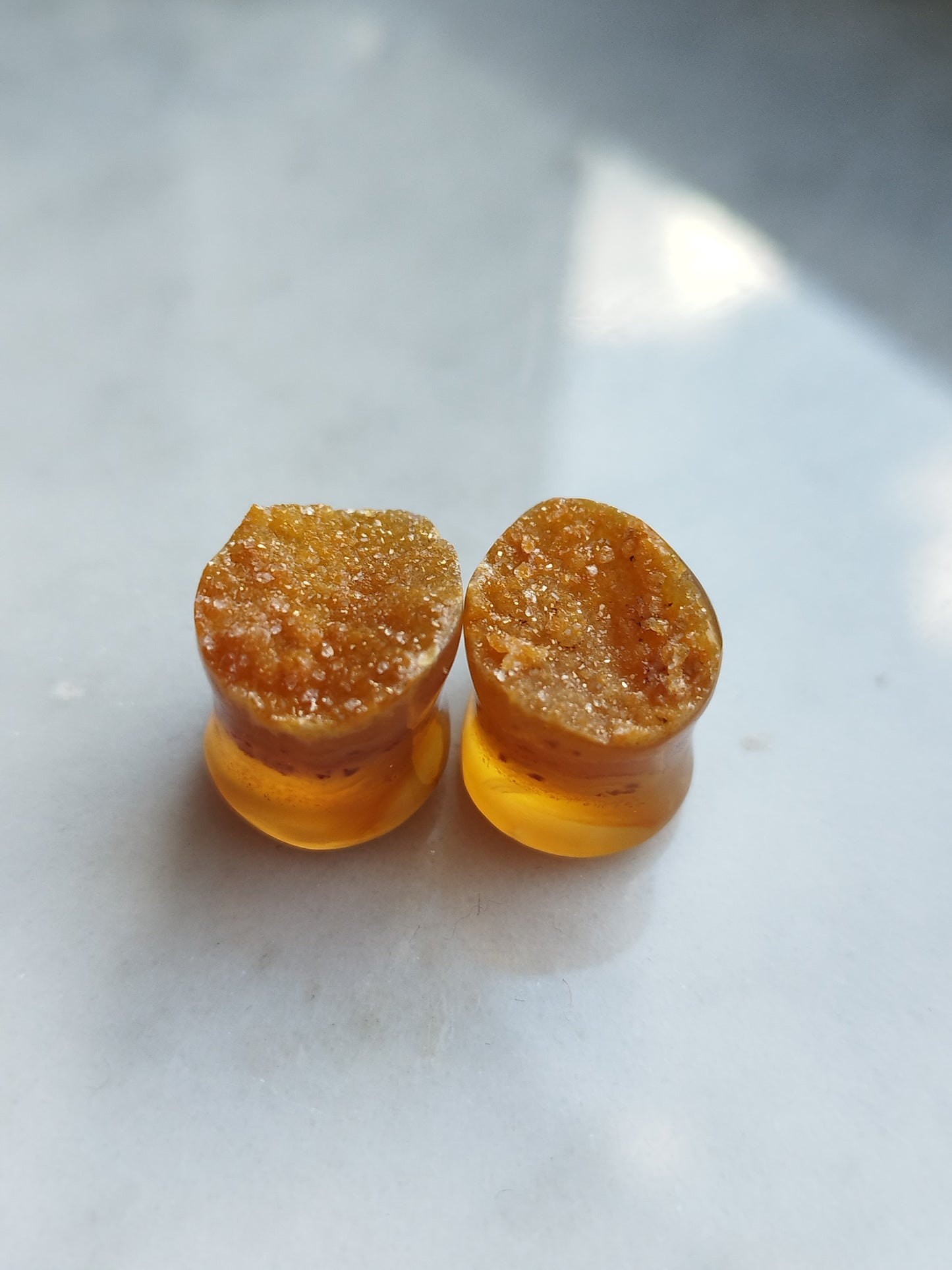 1/2" Carnelian Agate Druzy Plugs - aeoplugs
