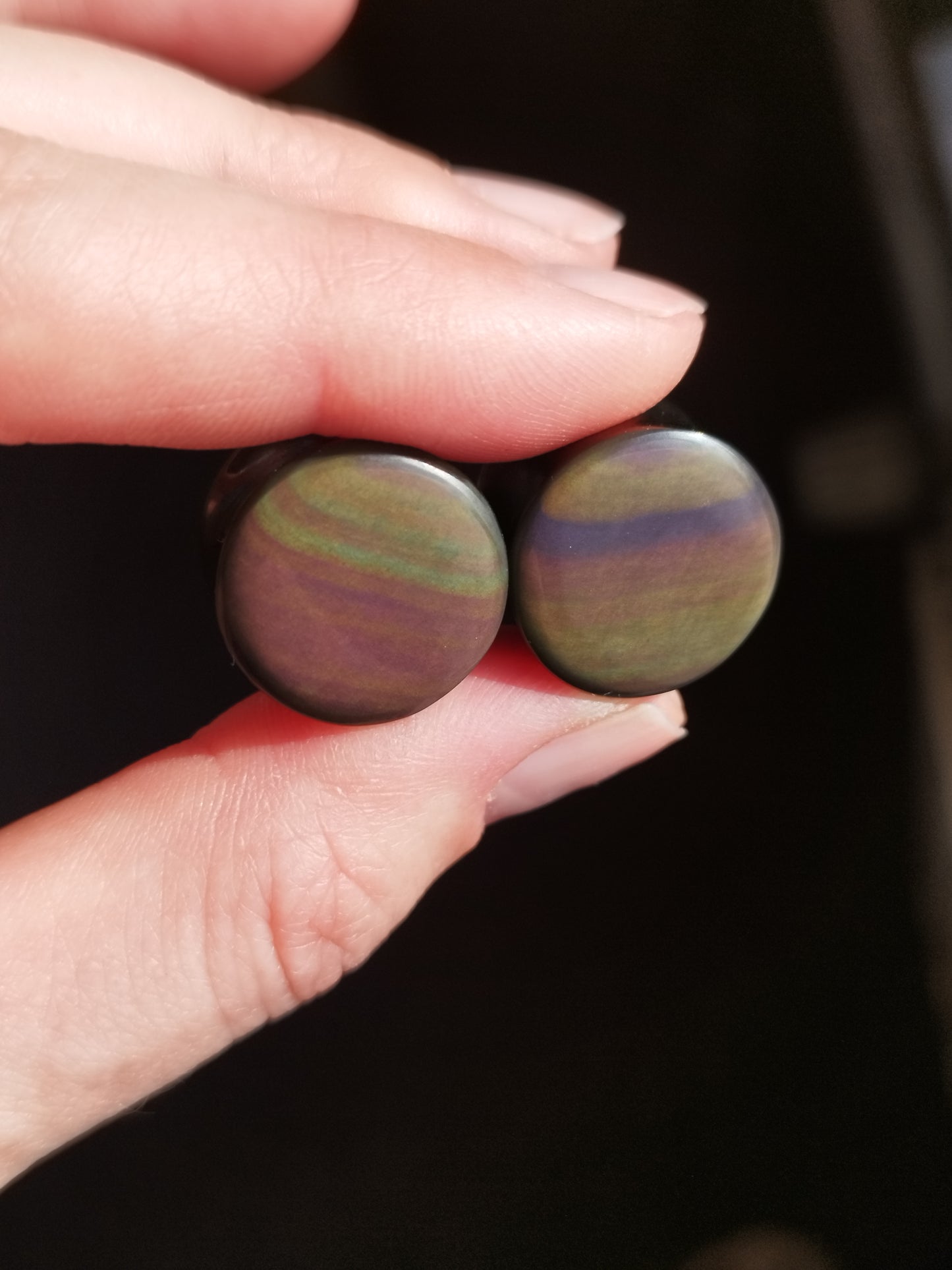 5/8" Rainbow Obsidian Plugs
