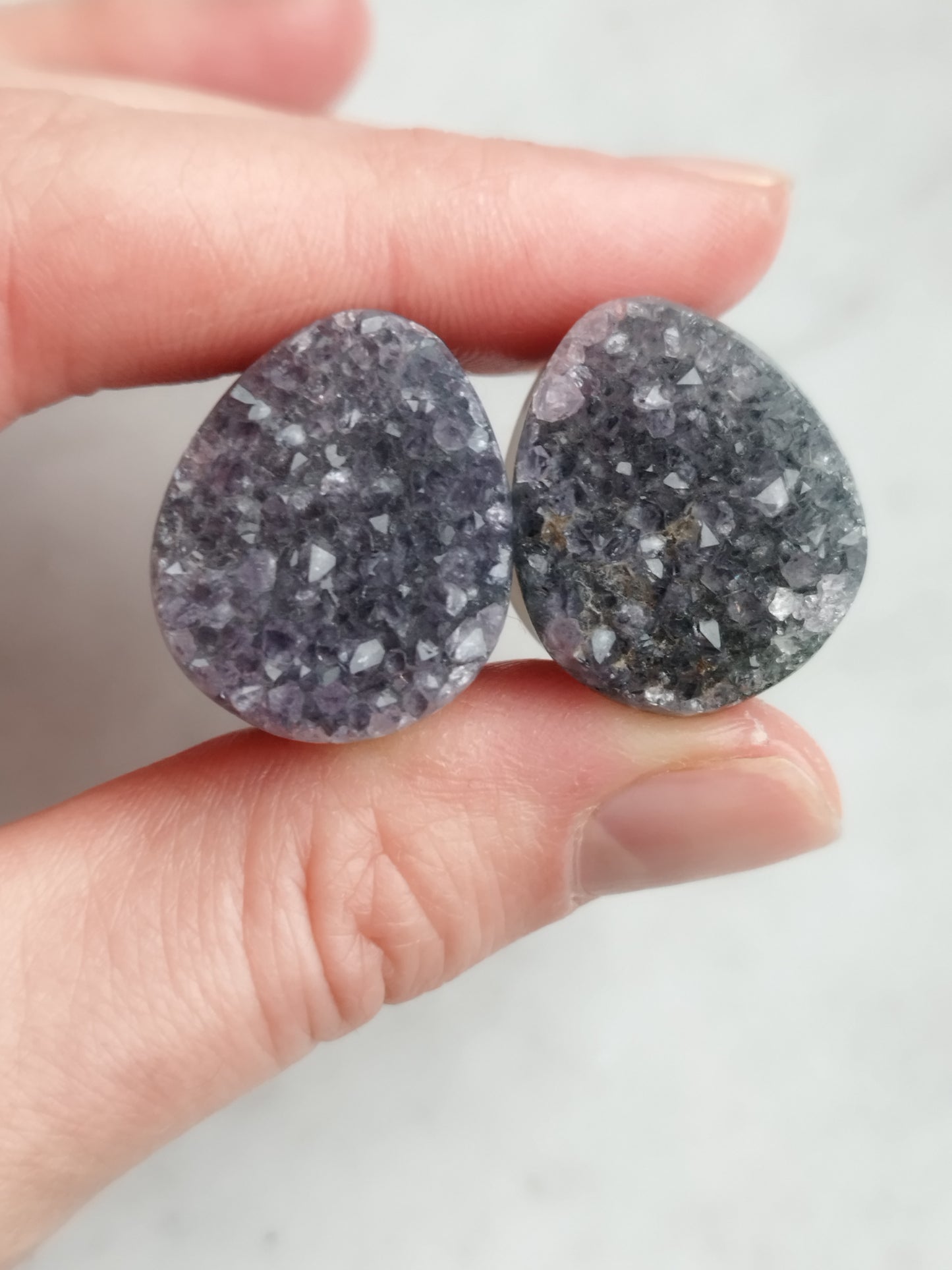 3/4" Amethyst Druzy Plugs