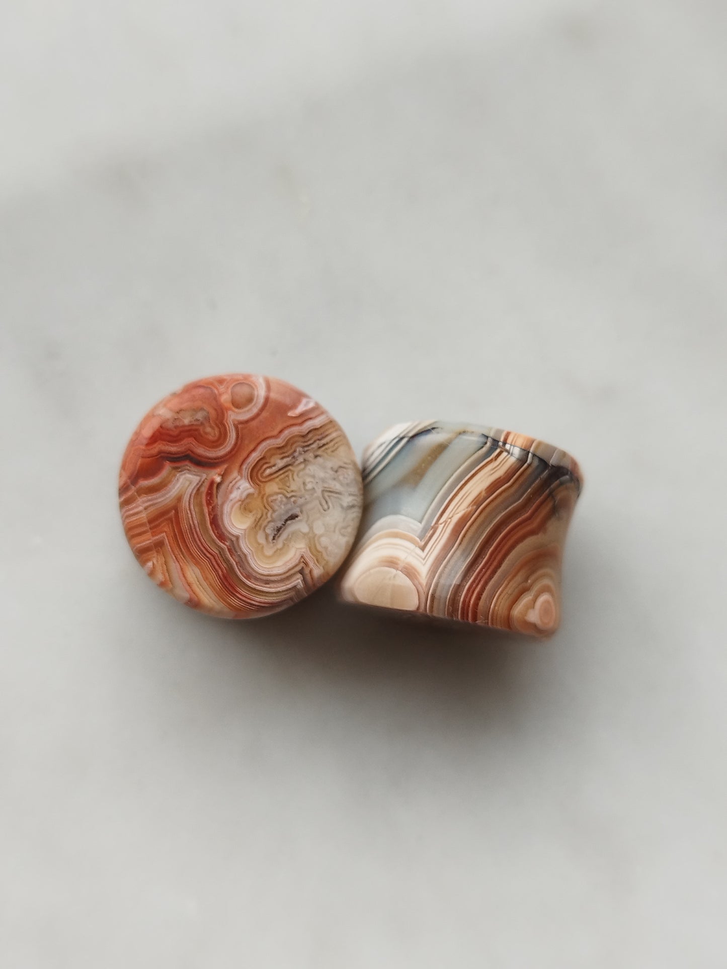1/2" Crazy Lace Agate Plugs - aeoplugs