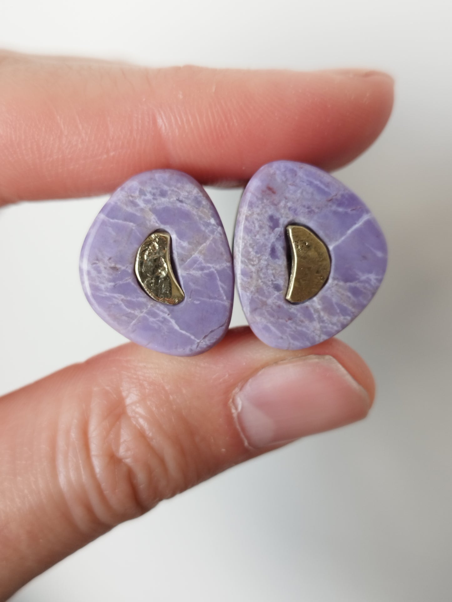 5/8" Purple Jadeite And 9k Gold Inlays - aeoplugs