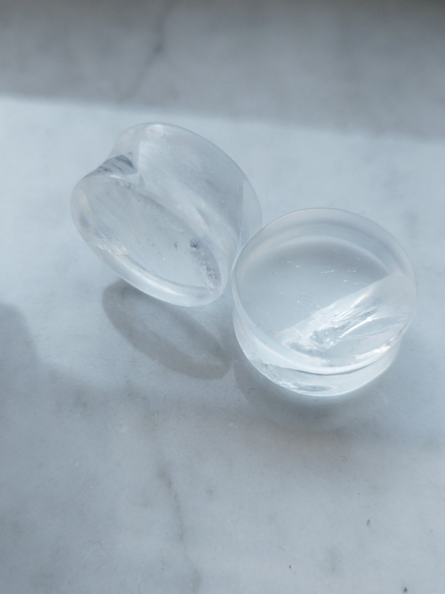 1" Clear Quartz Plugs - aeoplugs