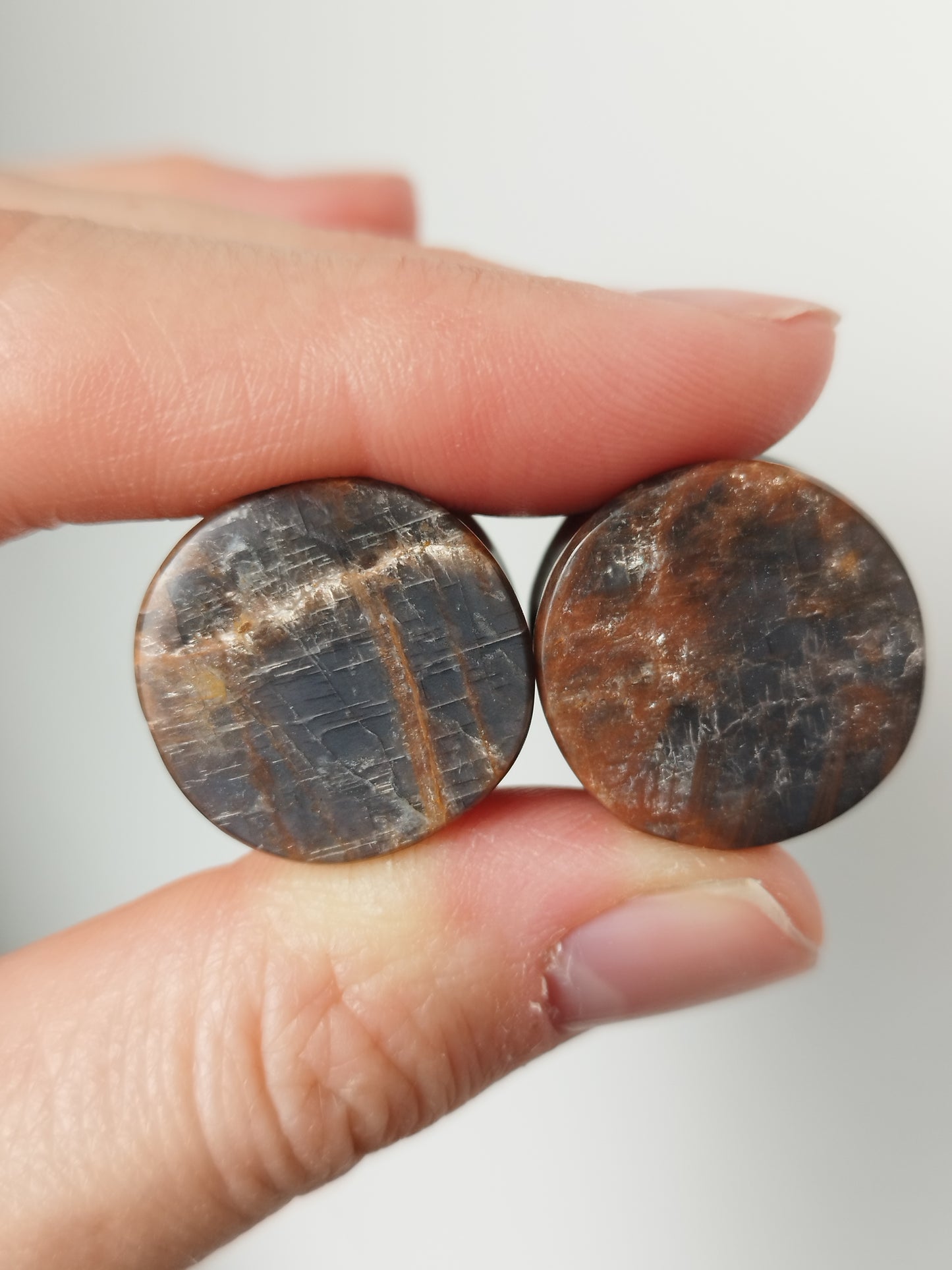 3/4" Black Moonstone Plugs