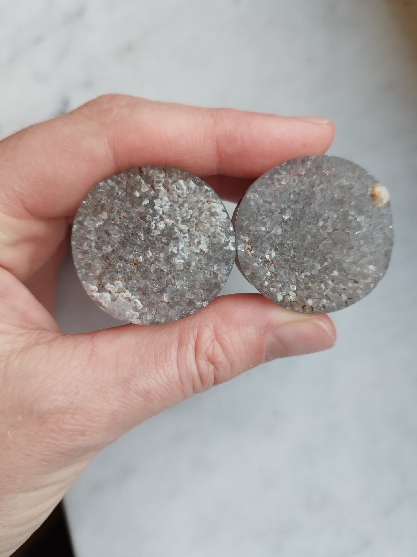 30mm Grey Druzy Plugs