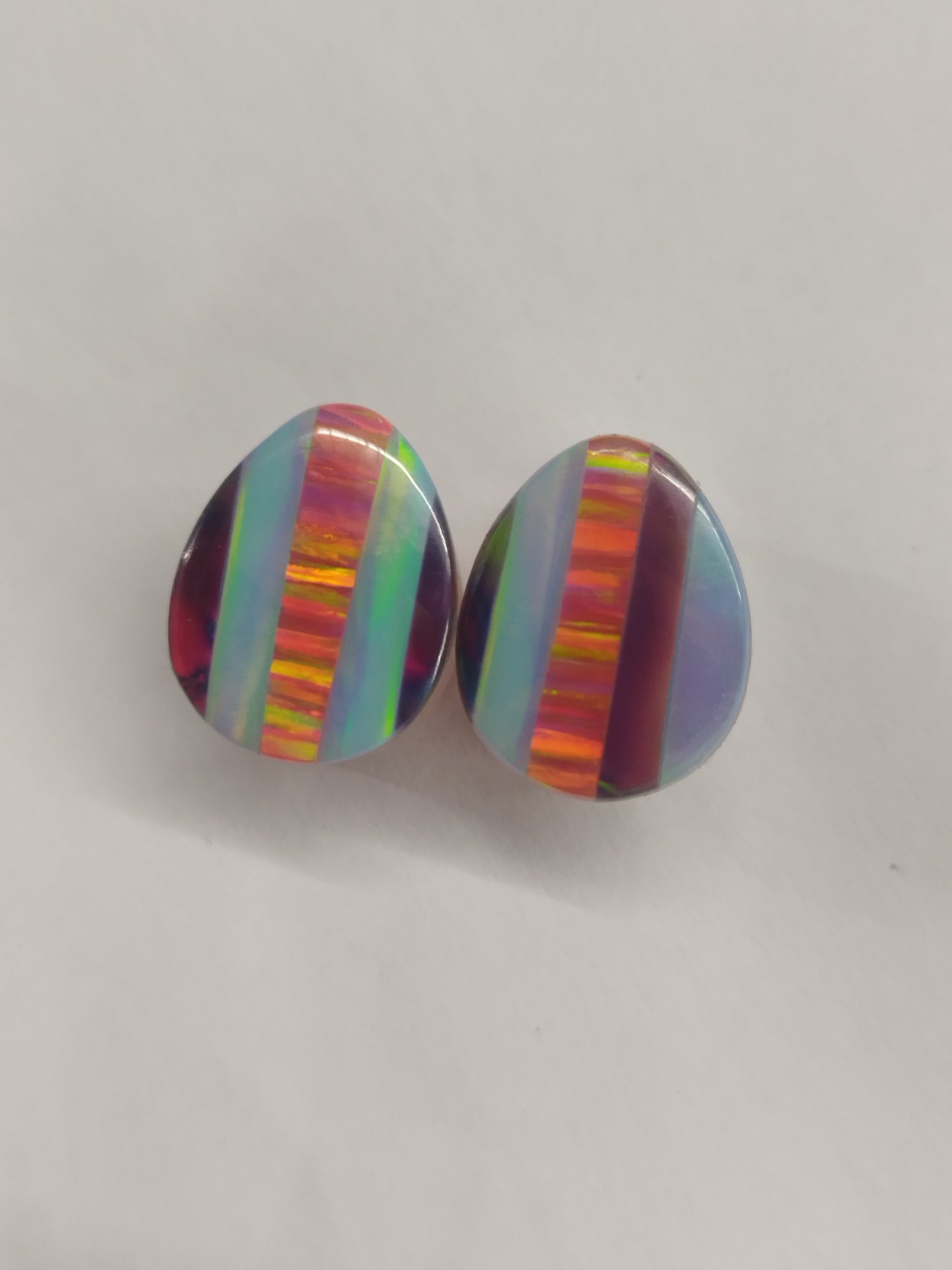 5/8" Aurora Opal On Obsidian Plugs