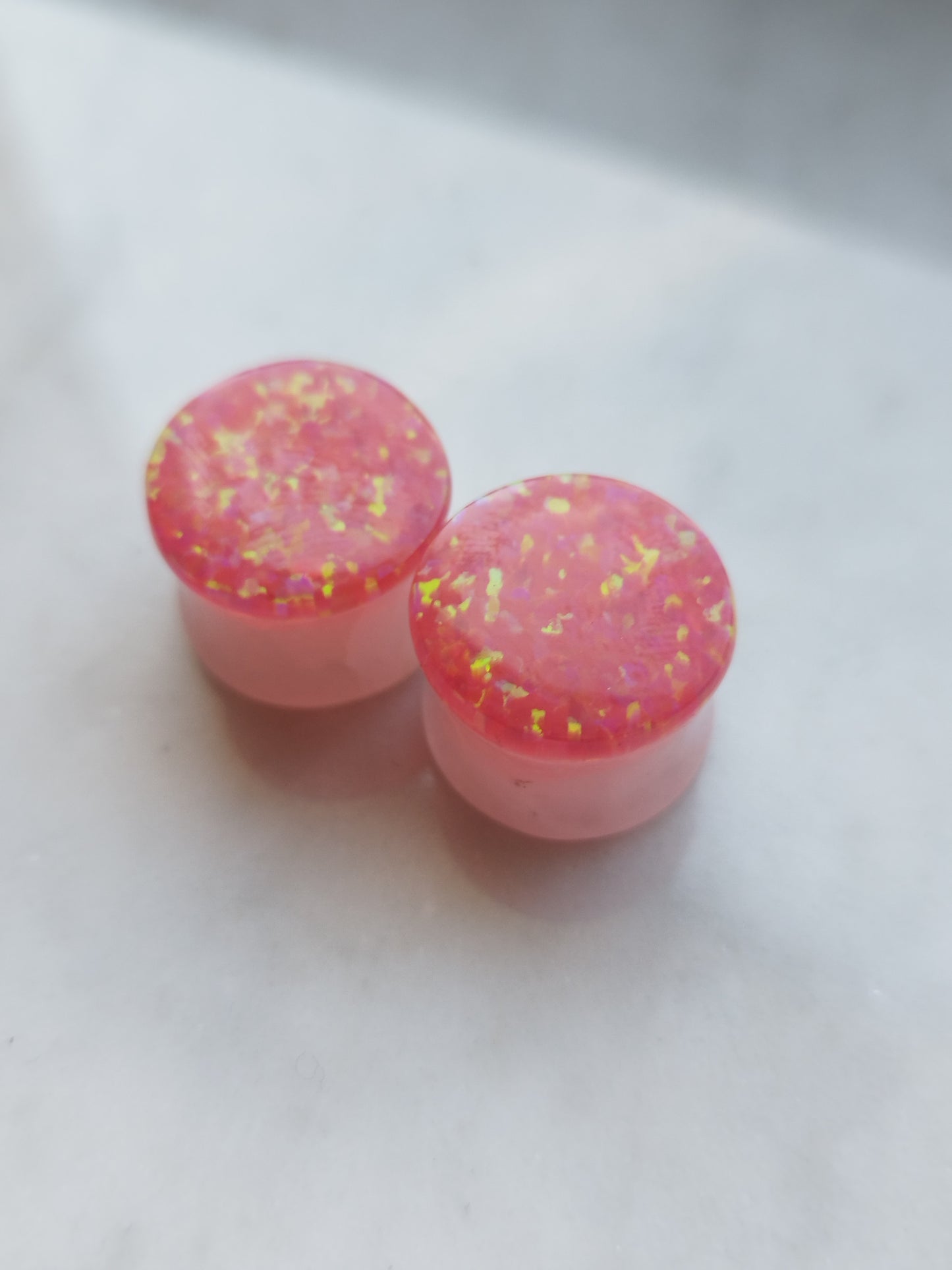 5/8" Rose Quartz And Opal Plugs