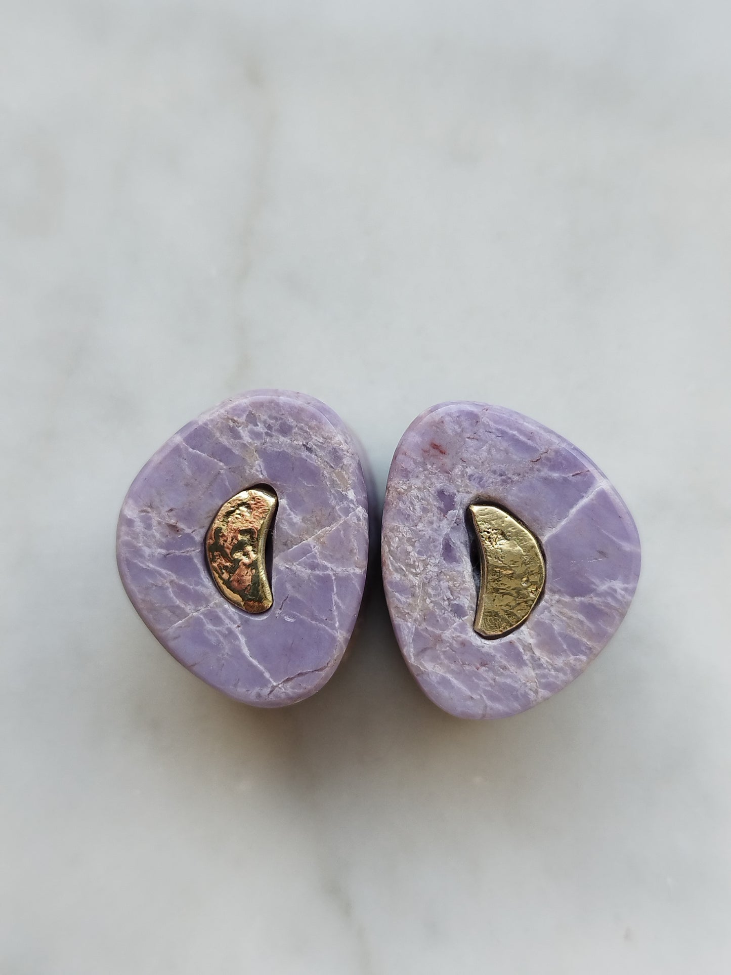 5/8" Purple Jadeite And 9k Gold Inlays - aeoplugs