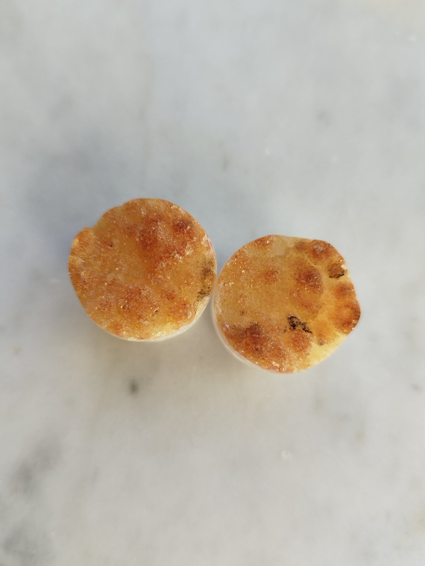 3/4" Citrine Druzy Plugs - aeoplugs
