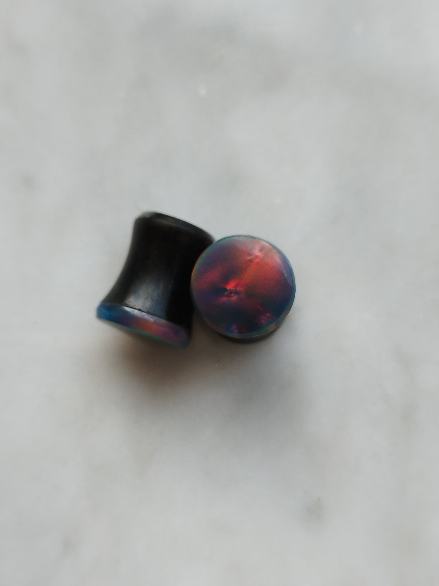 0g Aurora Opal And Obsidian Plugs