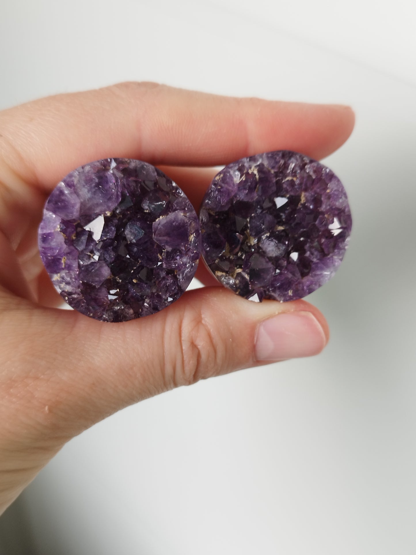 28mm Uruguay Amethyst Druzy Plugs