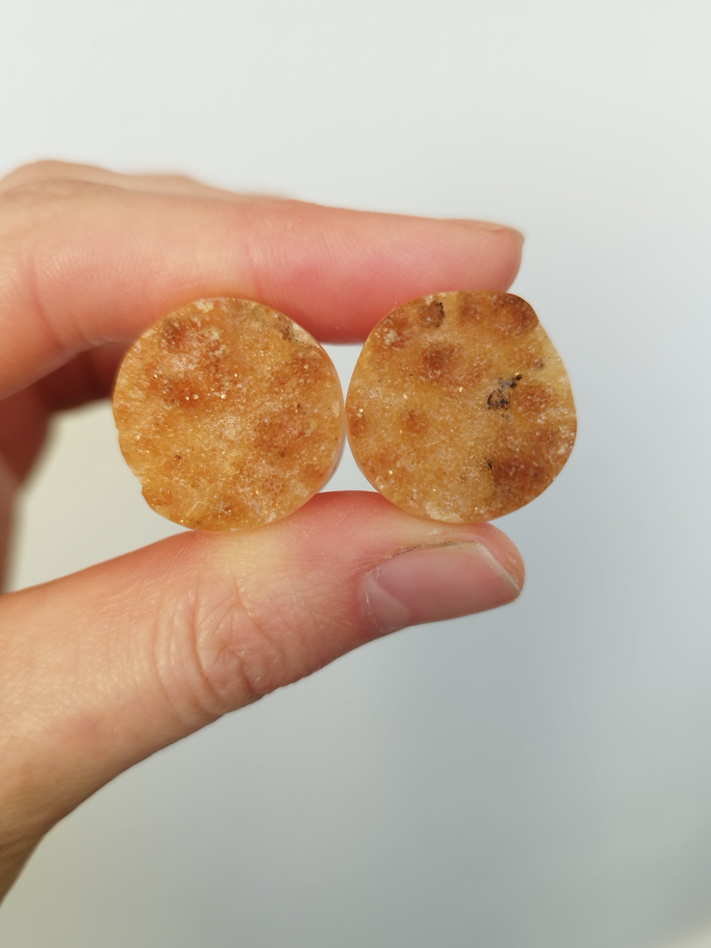 3/4" Citrine Druzy Plugs - aeoplugs
