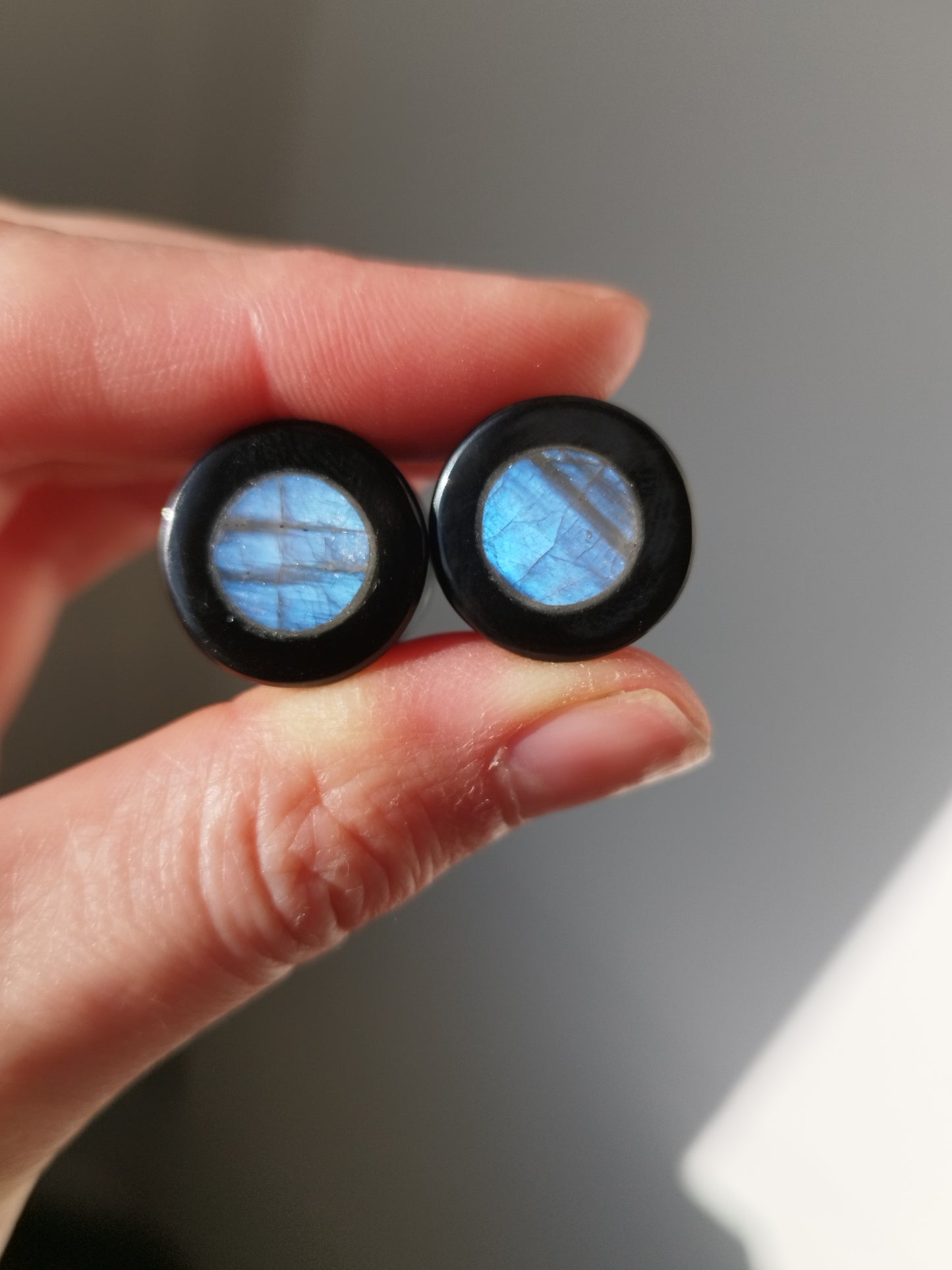 5/8" Moonstone Obsidian Plugs - aeoplugs