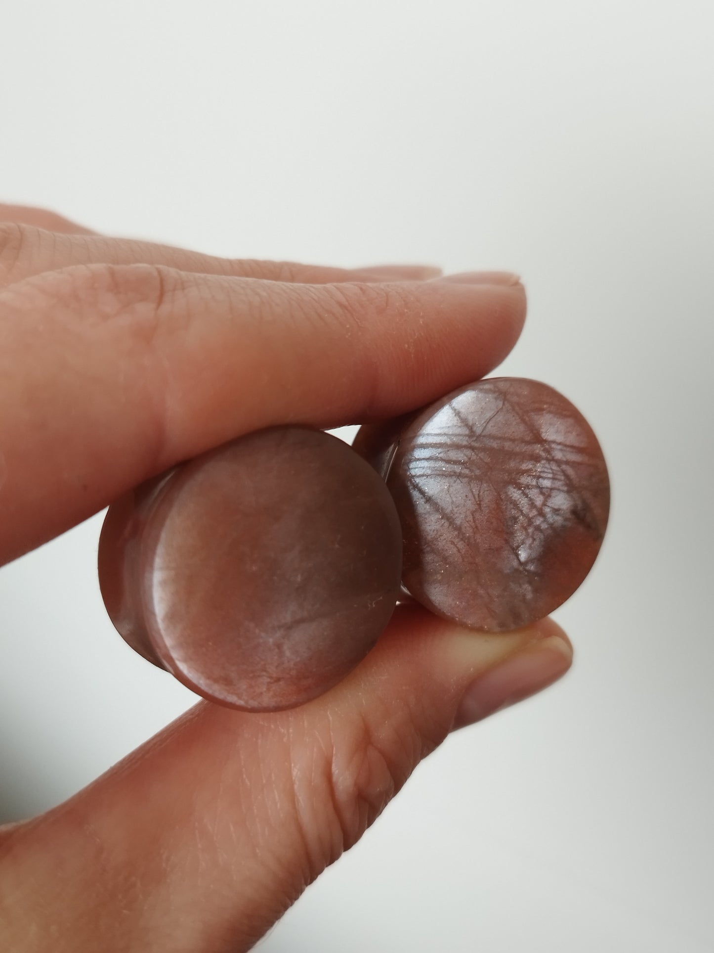 7/8" Sunstone Moonstone Plugs