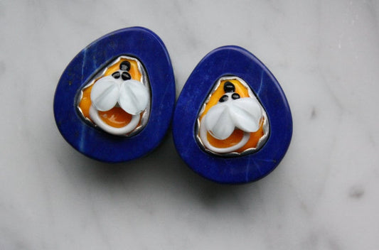 1" Lapis Lazuli Mouse Inlay Plugs - AEOrganics