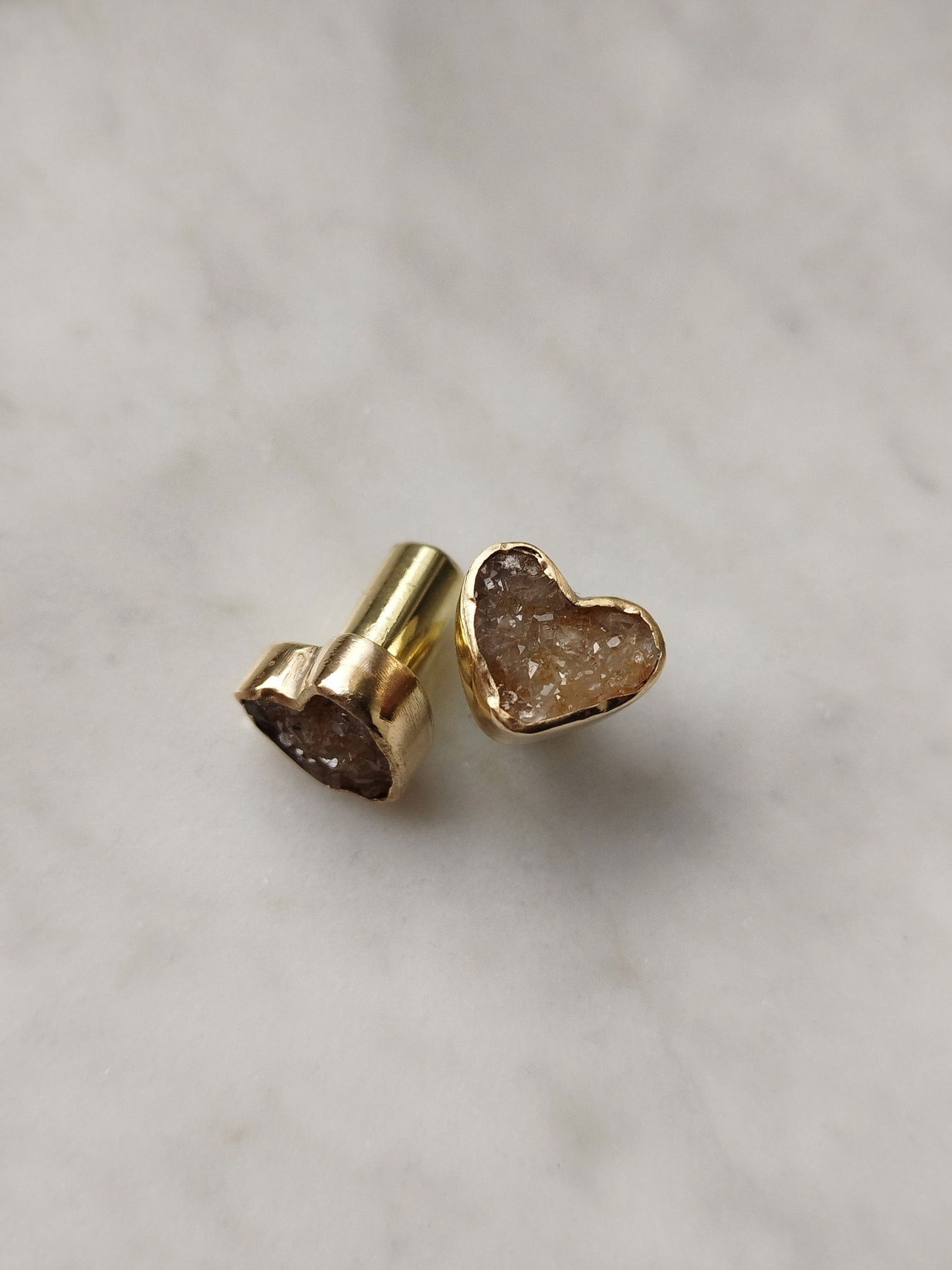 2g Brass SF Plugs With Agate Druzy - aeoplugs
