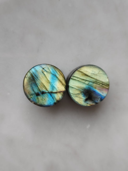 5/8" Multi Coloured Labradorite Plugs