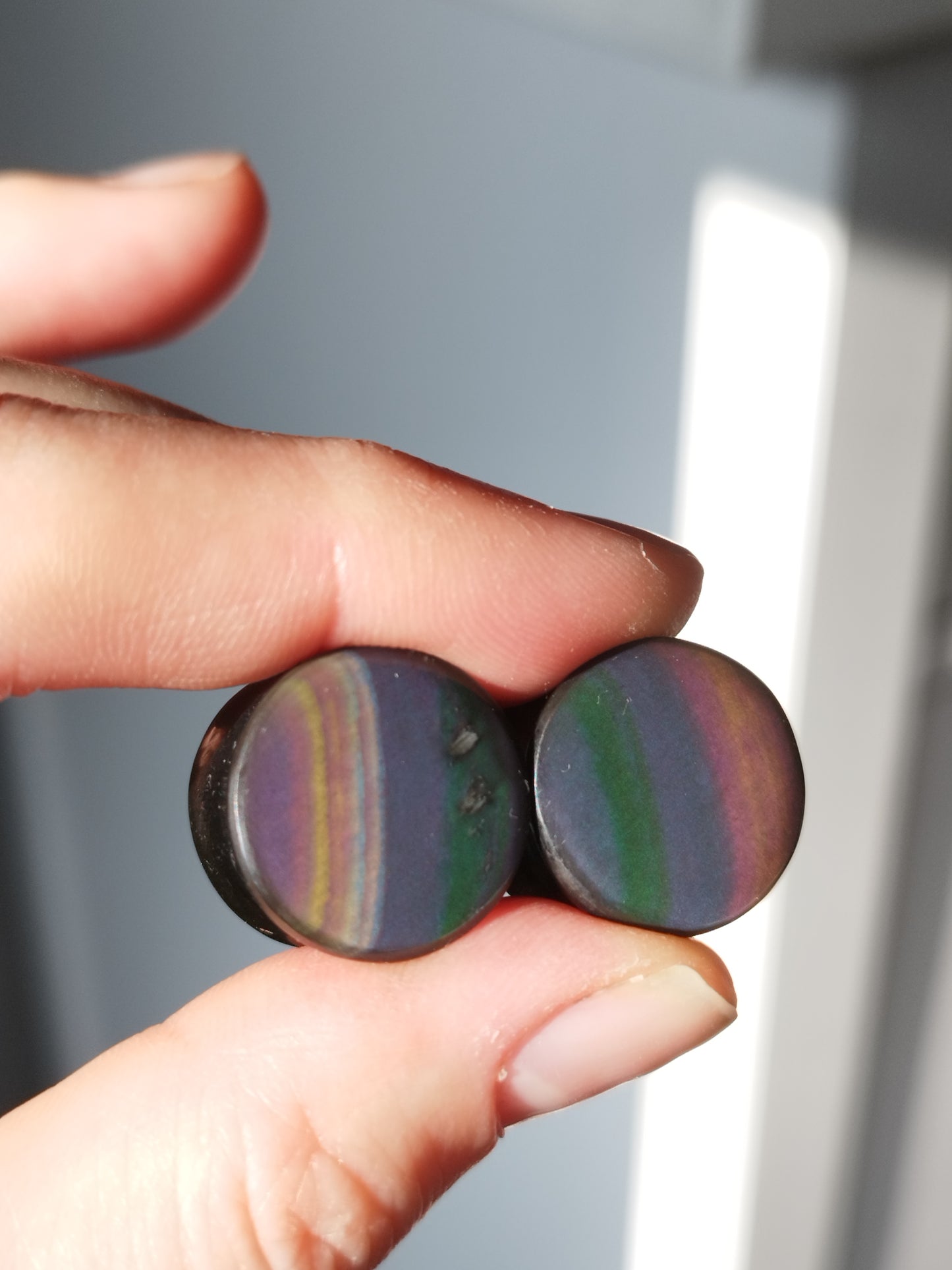 5/8" Rainbow Obsidian Plugs
