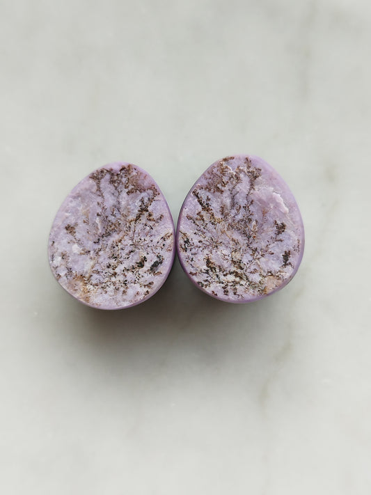 1/2" Purple Jadeite And Obsidian Plugs