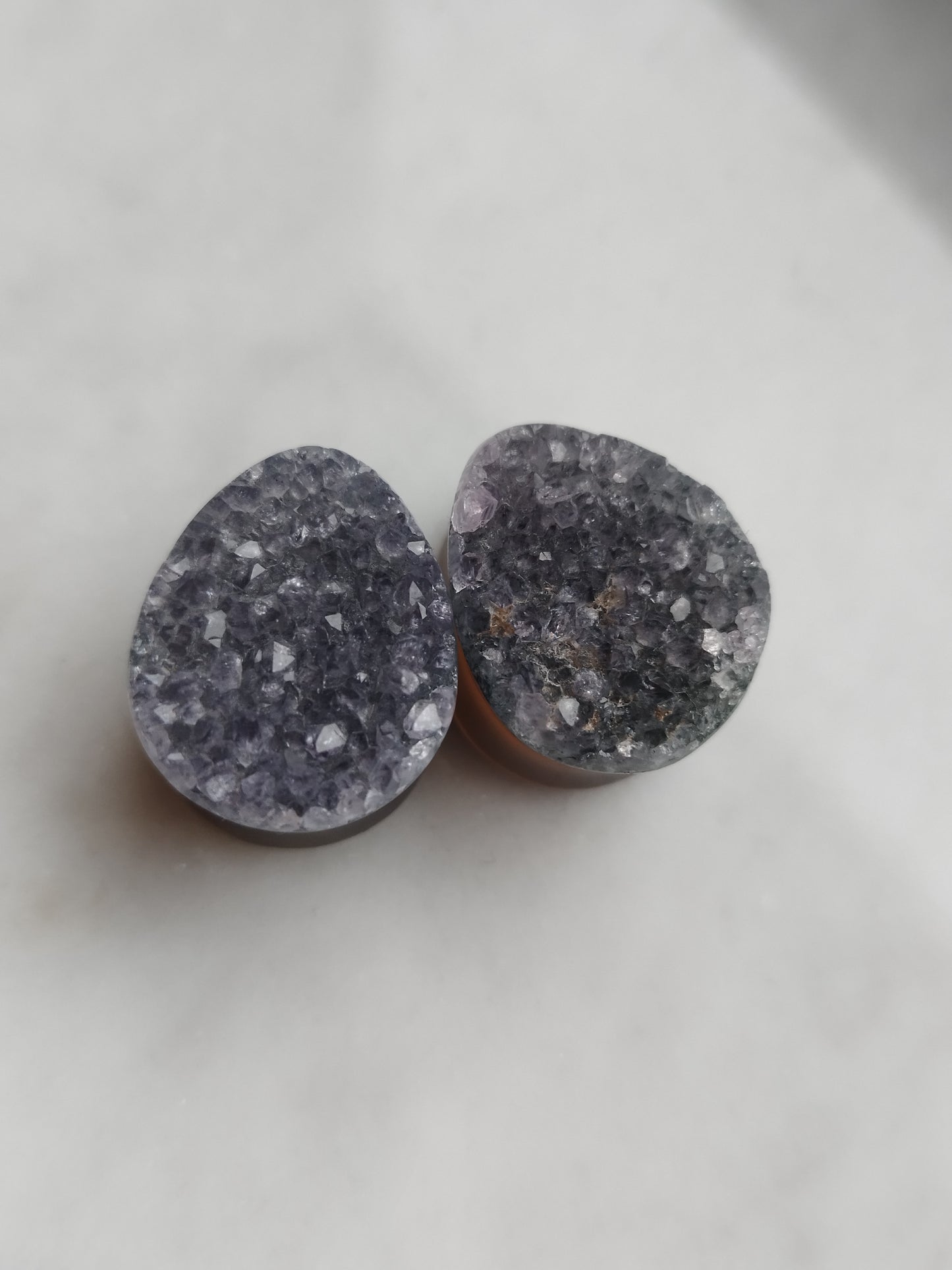3/4" Amethyst Druzy Plugs