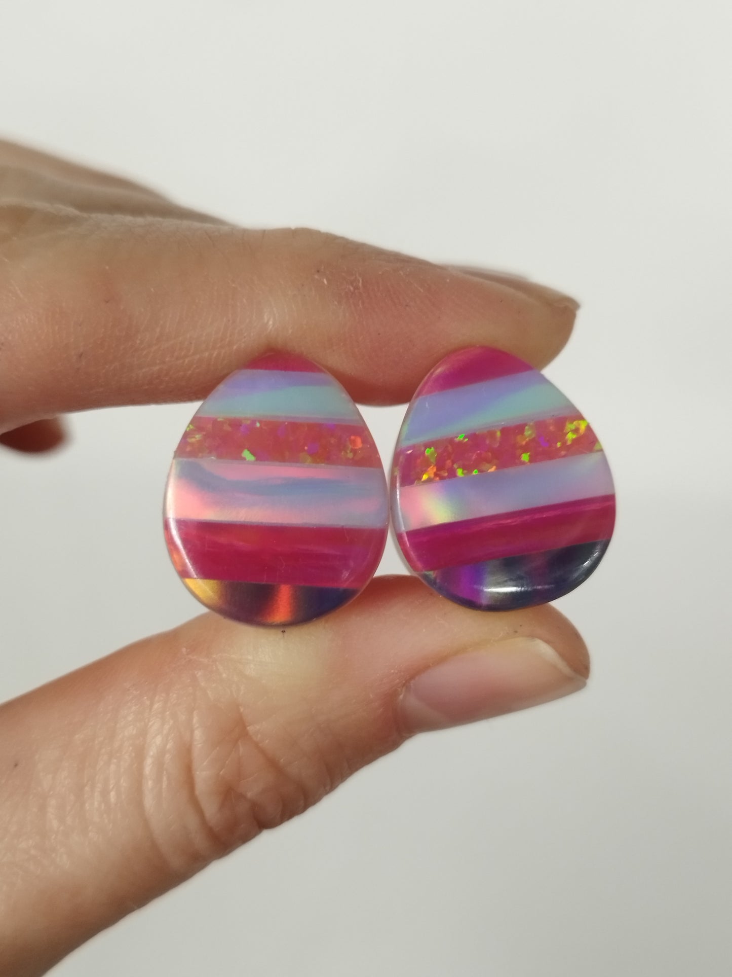 5/8" Aurora Opal On Obsidian Plugs