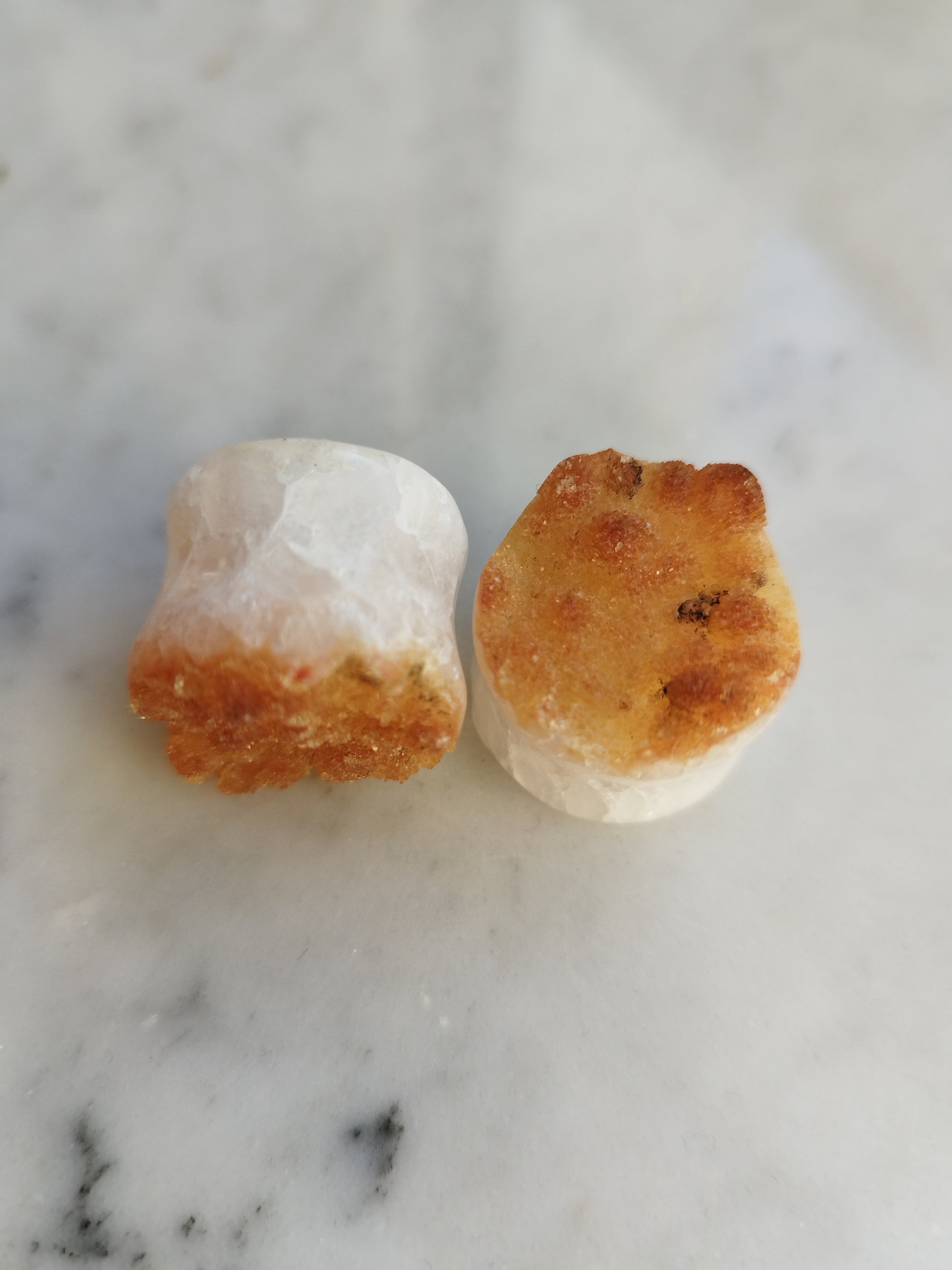 3/4" Citrine Druzy Plugs - aeoplugs