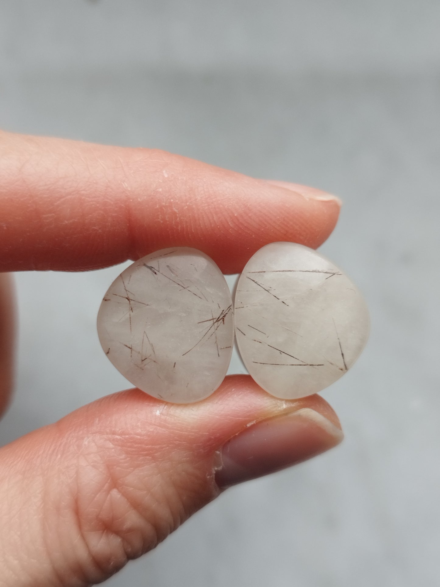 9/16" Butterfly Wing Quartz and Rutilated Quartz Plugs