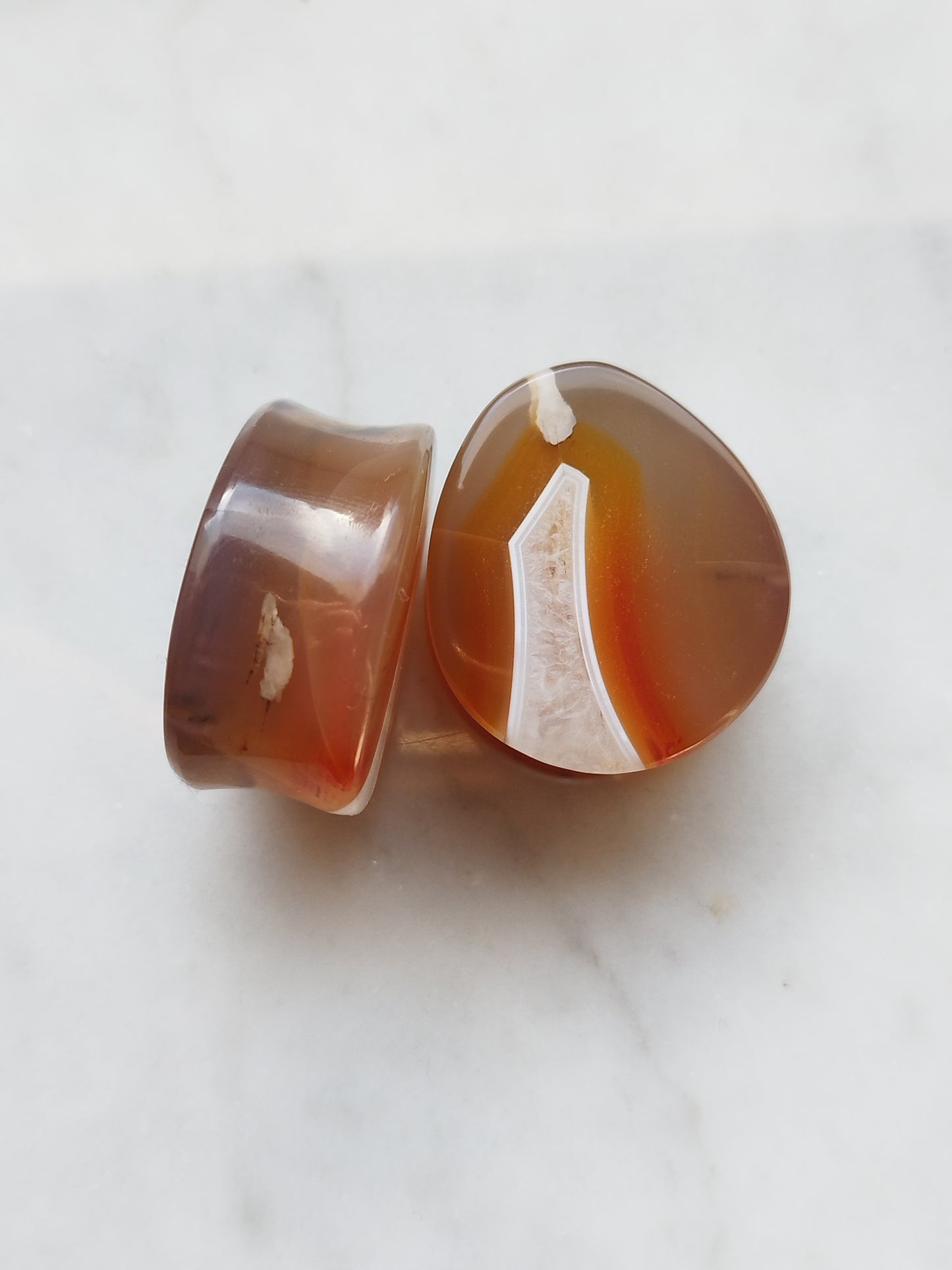1 Inch Malawi Agate Plugs