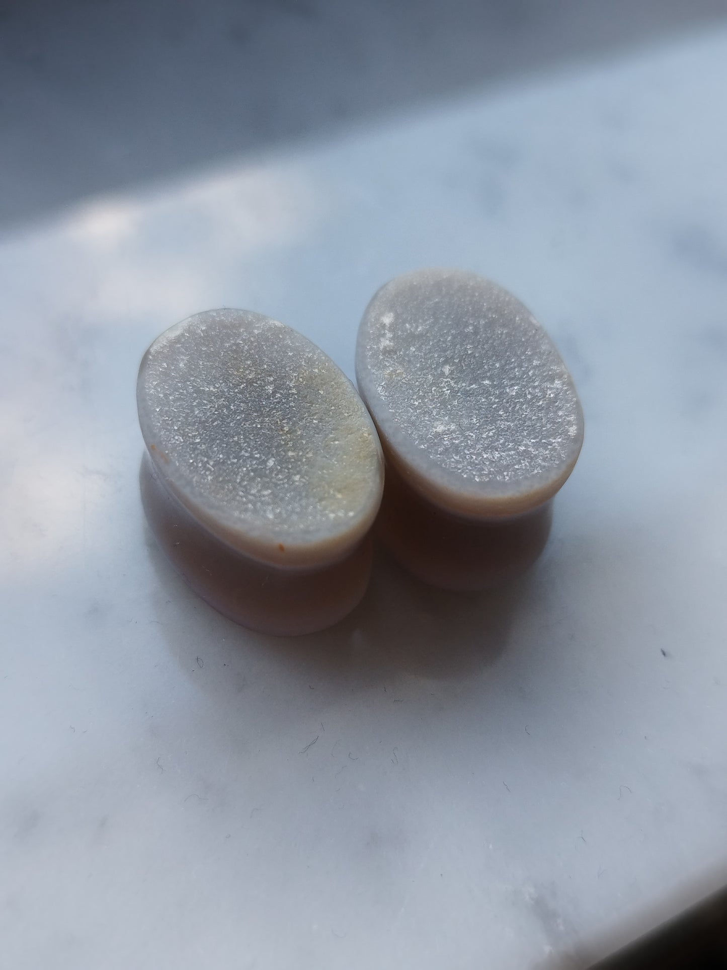 5/8" Oval Agate Druzy Plugs