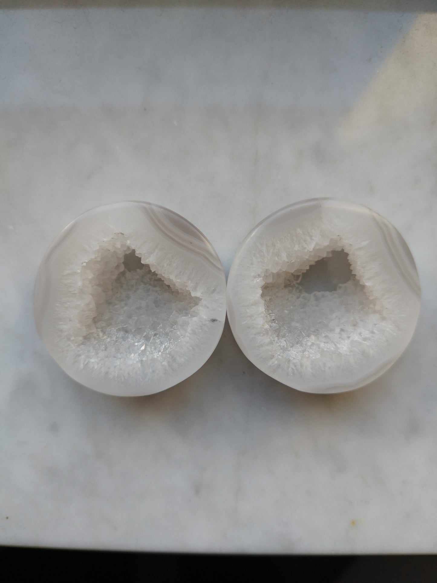 1 1/2" 38mm Agate and Quartz Geode Plugs