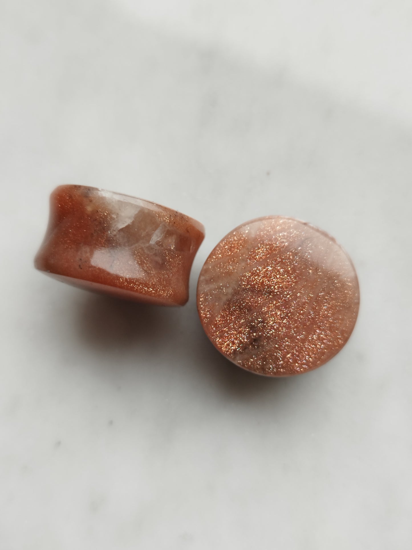 7/8" Sunstone Moonstone Plugs