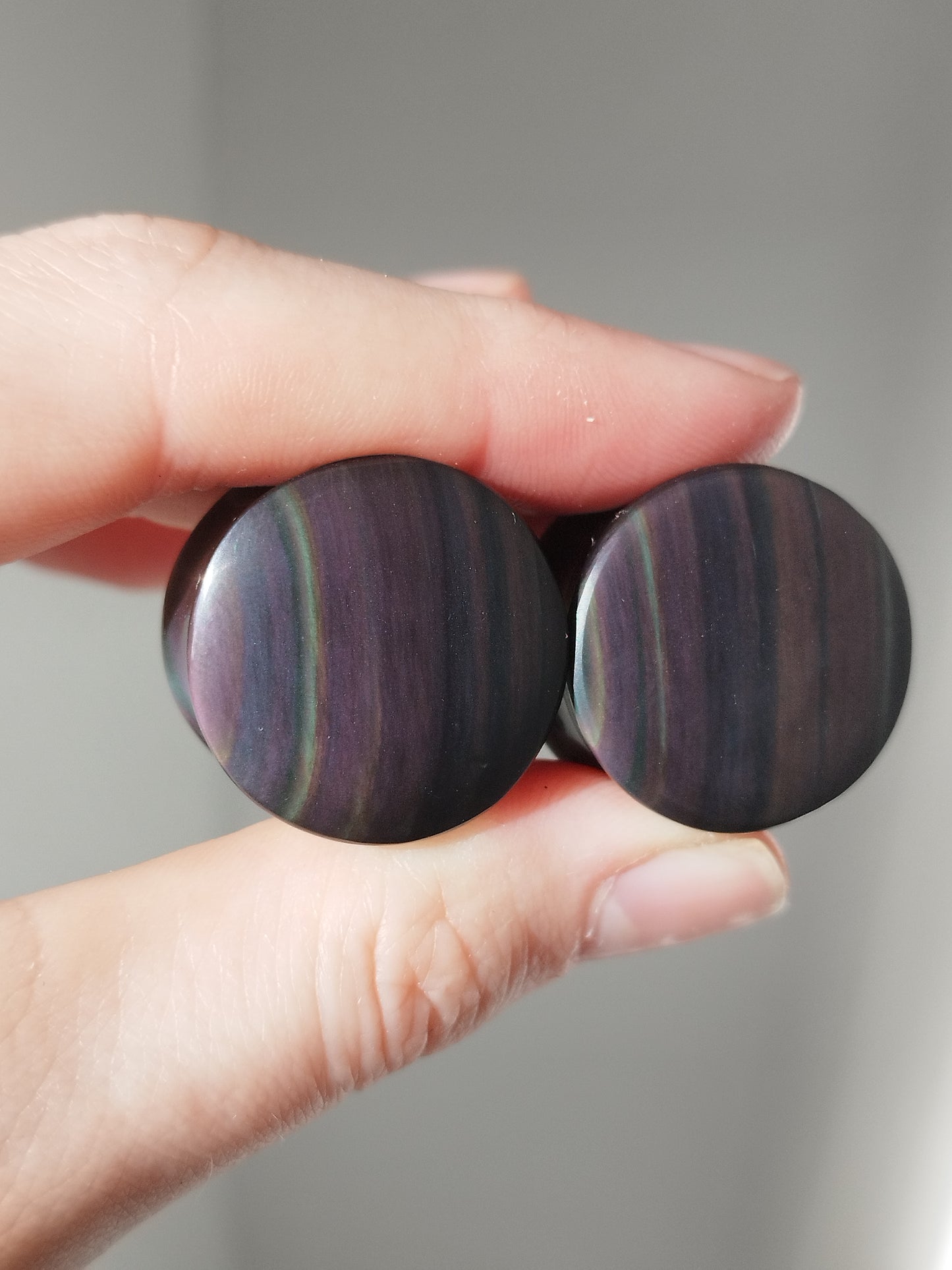 7/8" Rainbow Obsidian Plugs