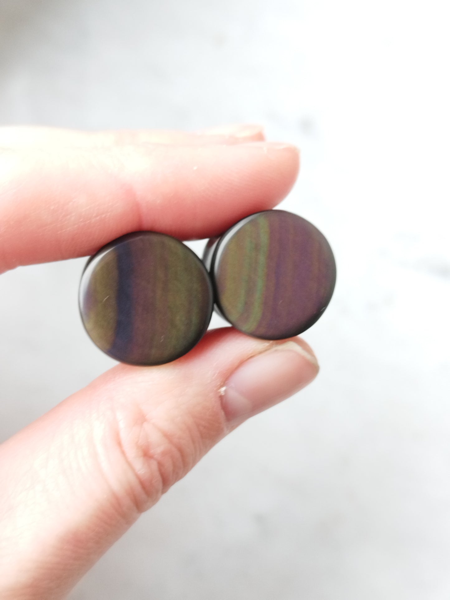 5/8" Rainbow Obsidian Plugs