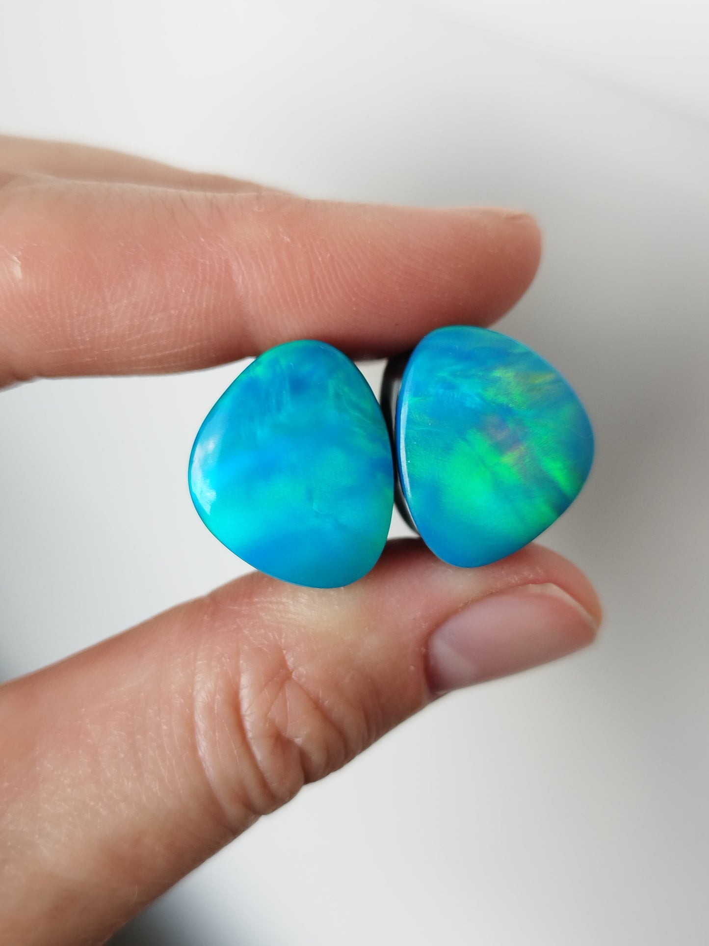 5/8" Aurora Opal Butterfly Wing Plugs