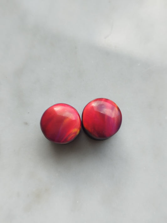 00g Amethyst and Aurora Opal Plugs