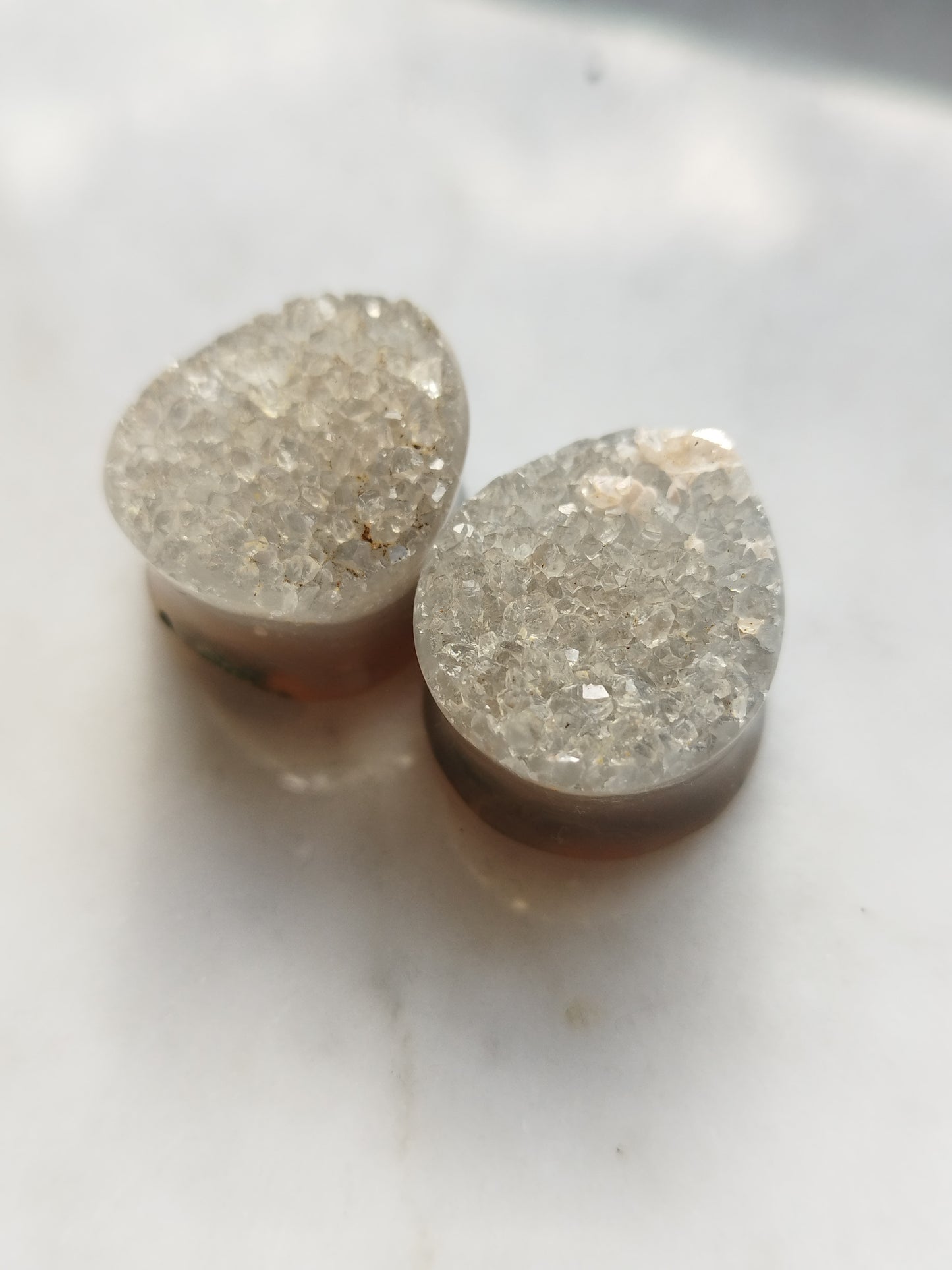 3/4" Grey Druzy Plugs