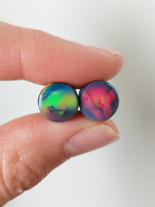 0g Aurora Opal And Obsidian Plugs