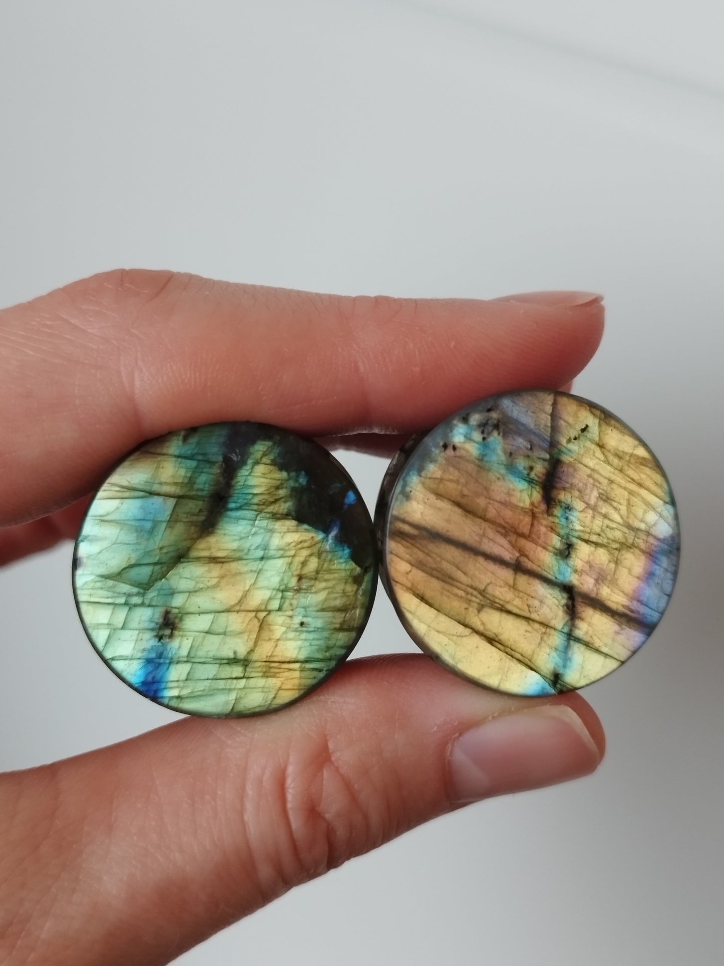 26mm Rainbow Labradorite Plugs