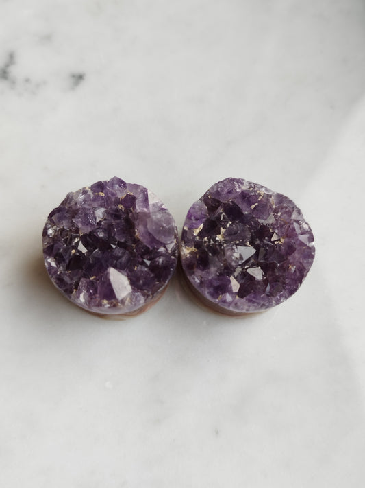 1" Uruguay Amethyst Plugs
