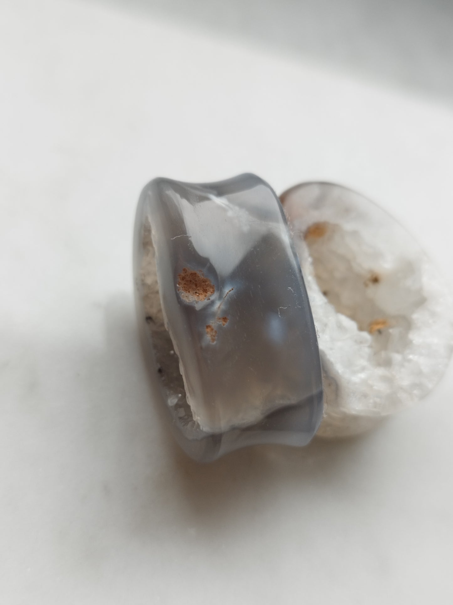 1" Mismatched Agate Geode Plugs
