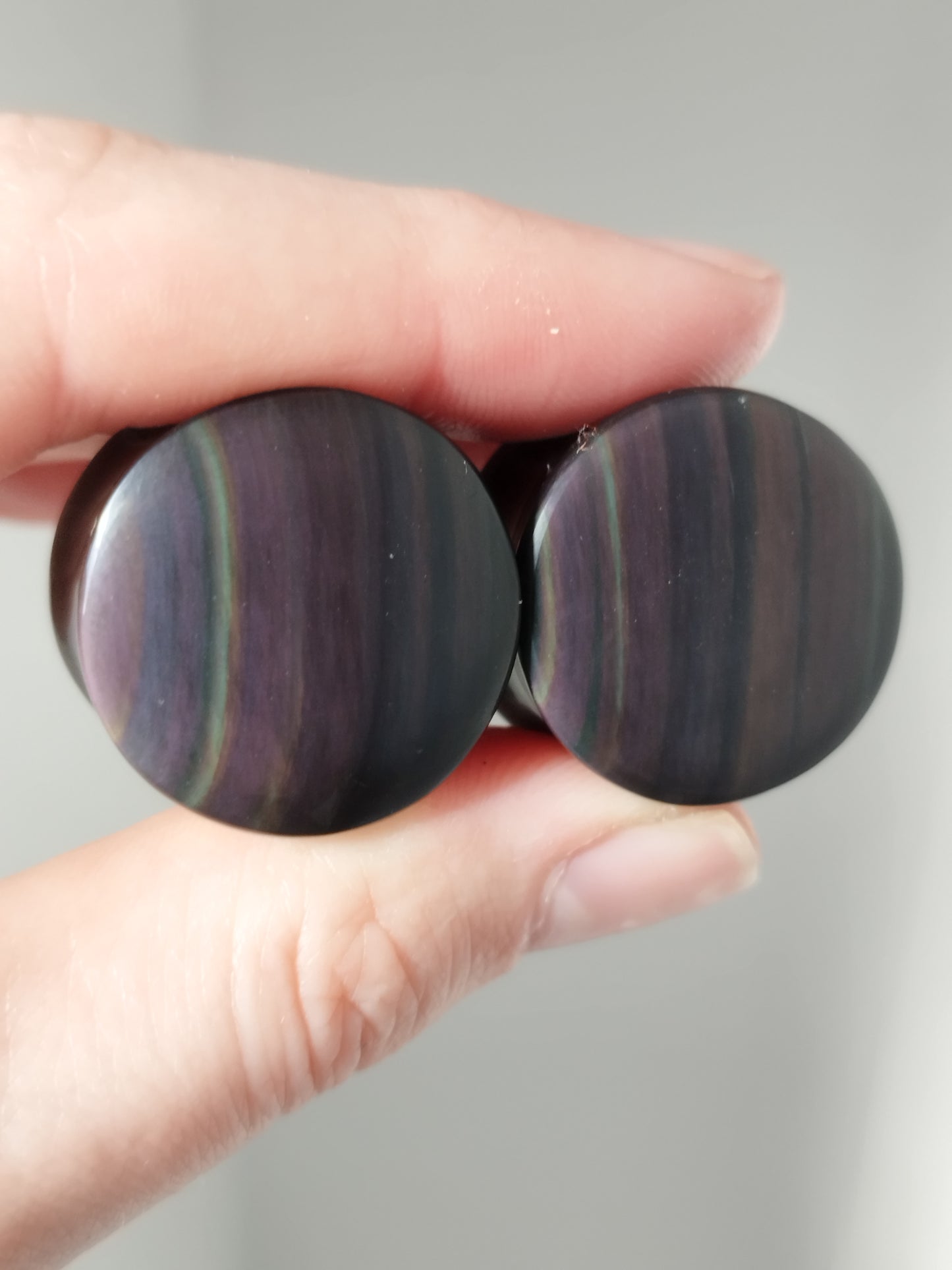 7/8" Rainbow Obsidian Plugs