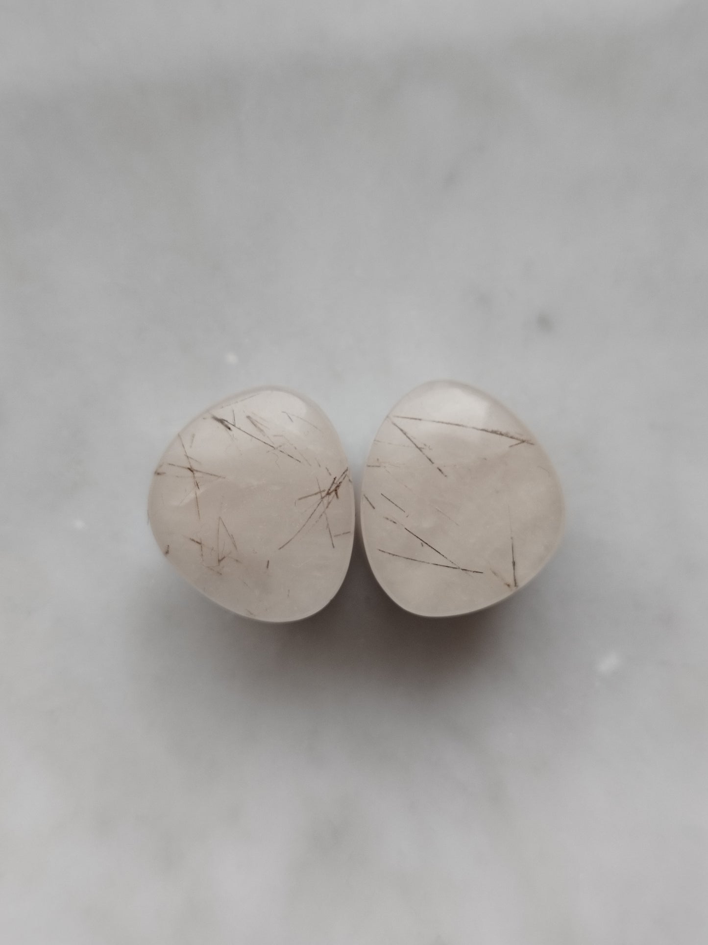 9/16" Butterfly Wing Quartz and Rutilated Quartz Plugs