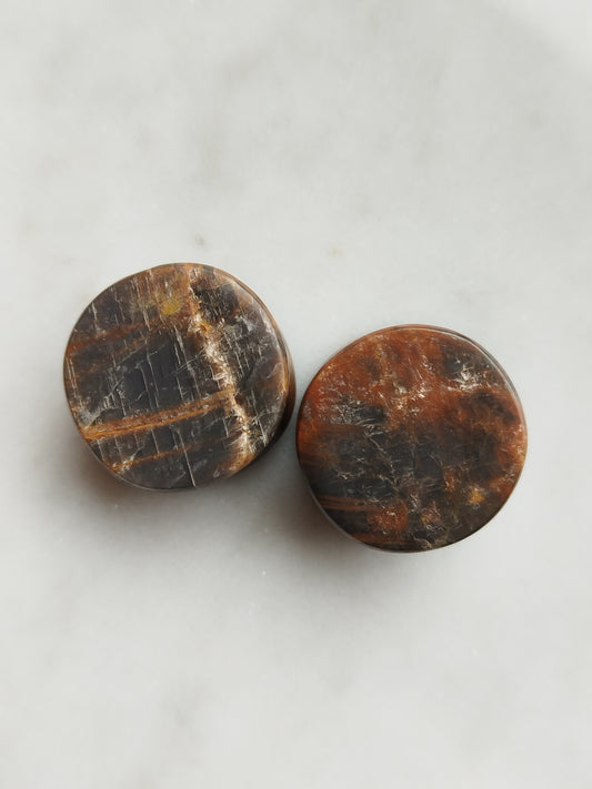 3/4" Black Moonstone Plugs