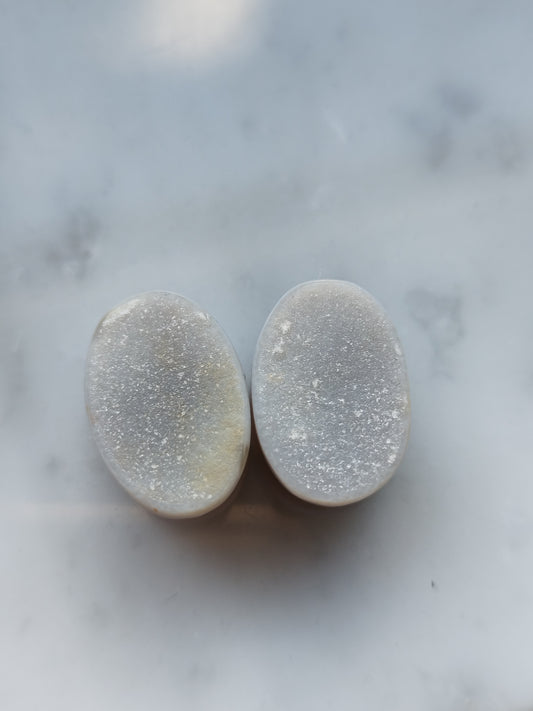 5/8" Oval Agate Druzy Plugs