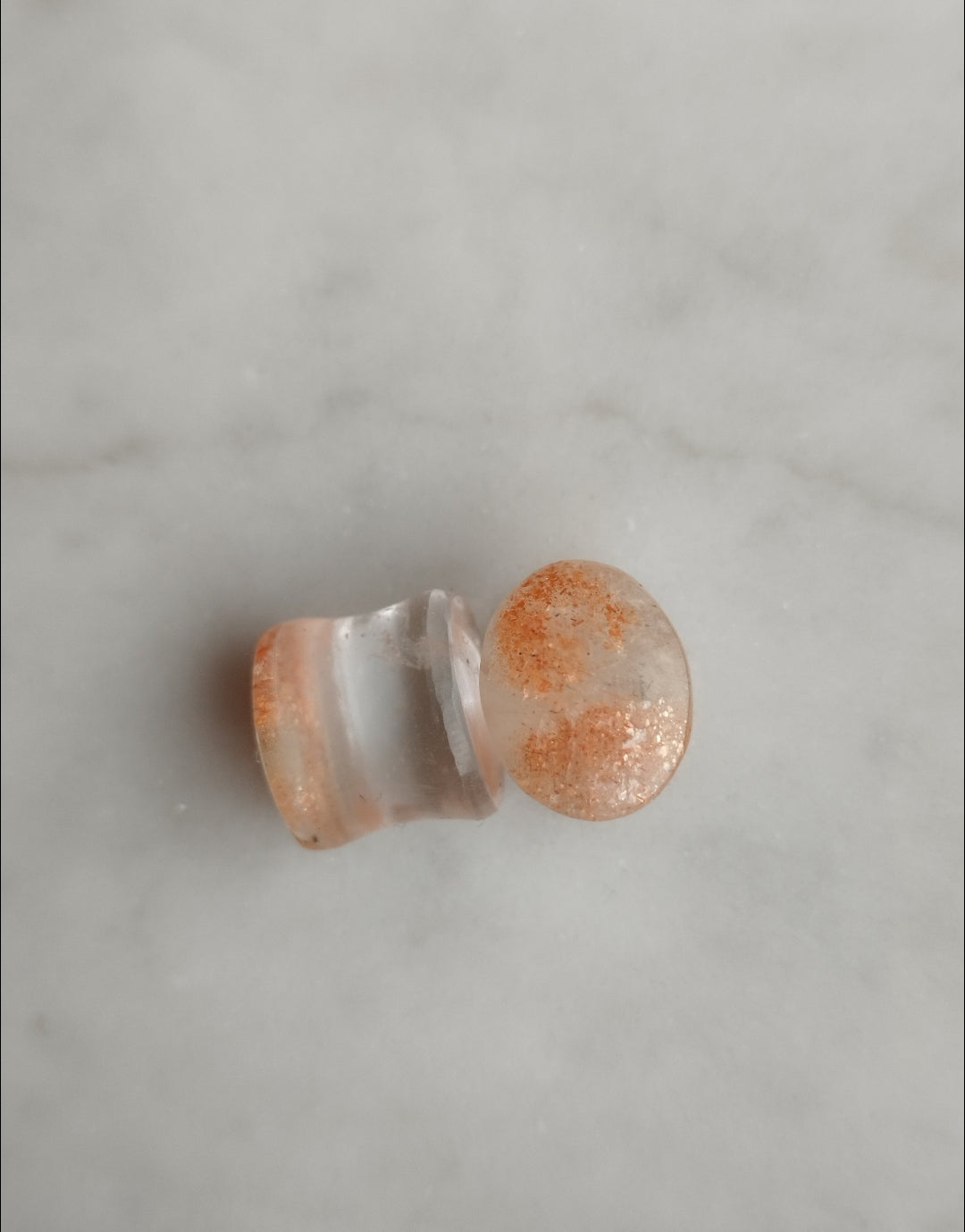 7/16" Sunstone On Quartz Plugs