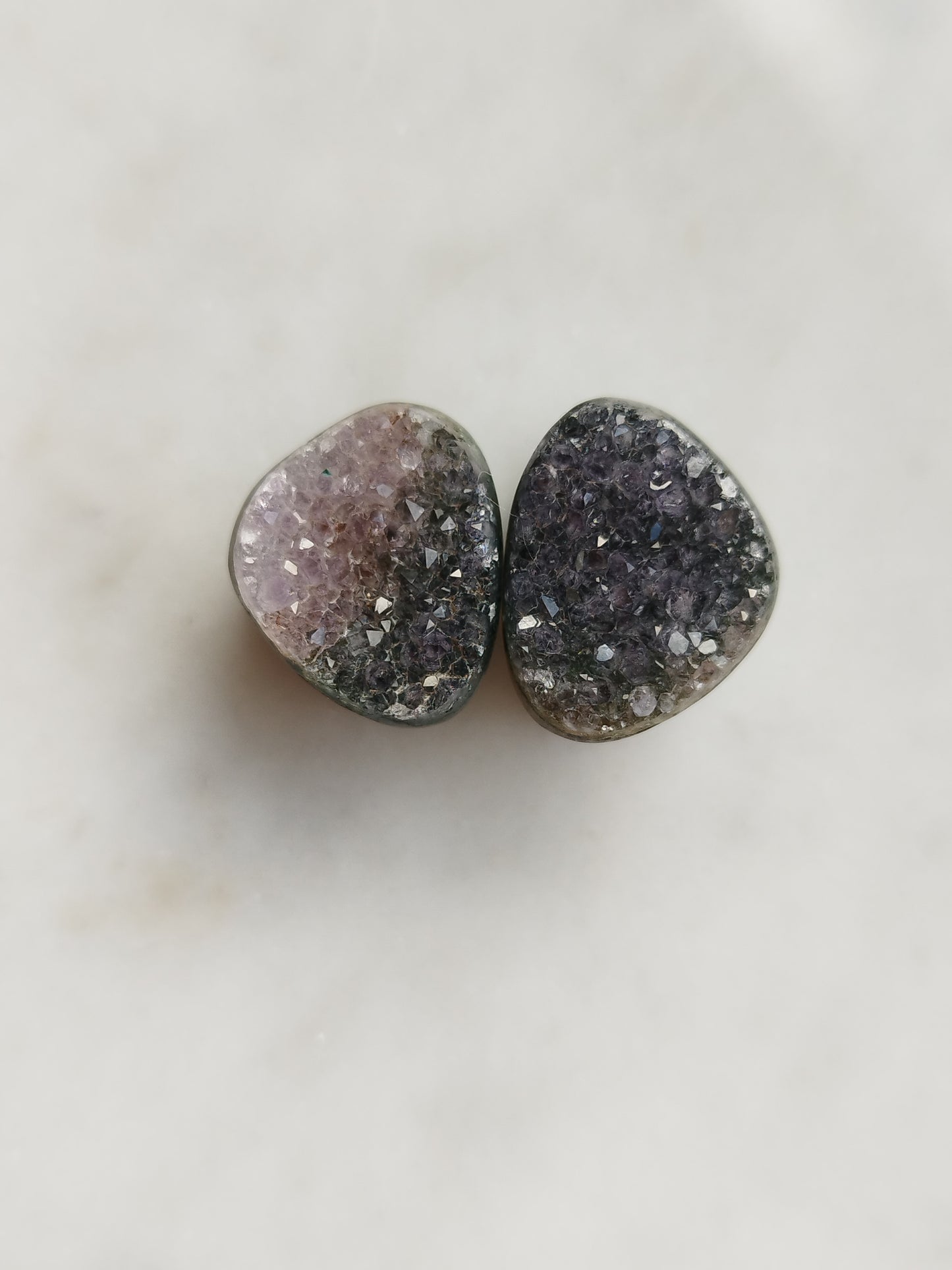 9/16" Amethyst Druzy Plugs
