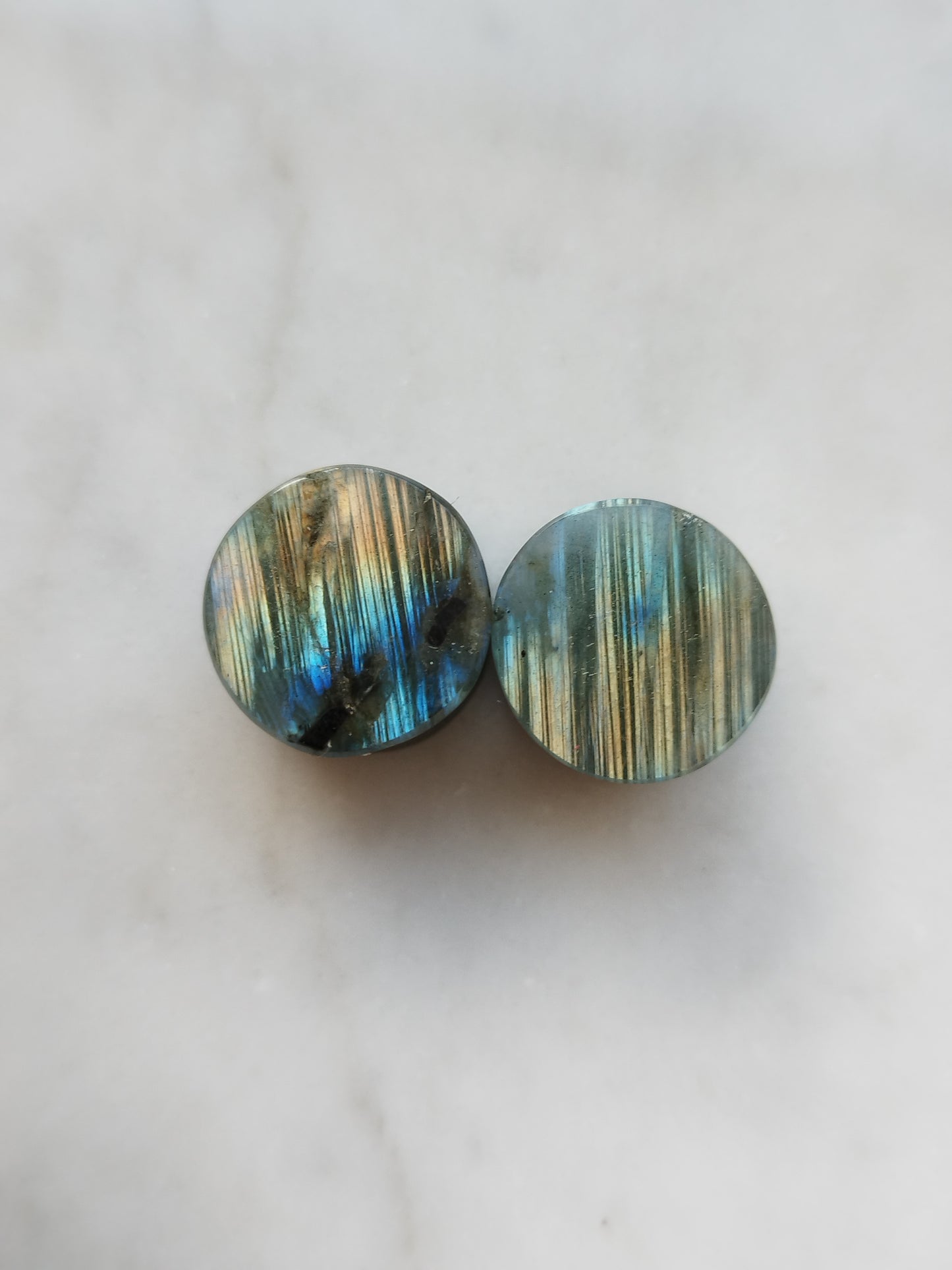 9/16" Striped Labradorite Plugs