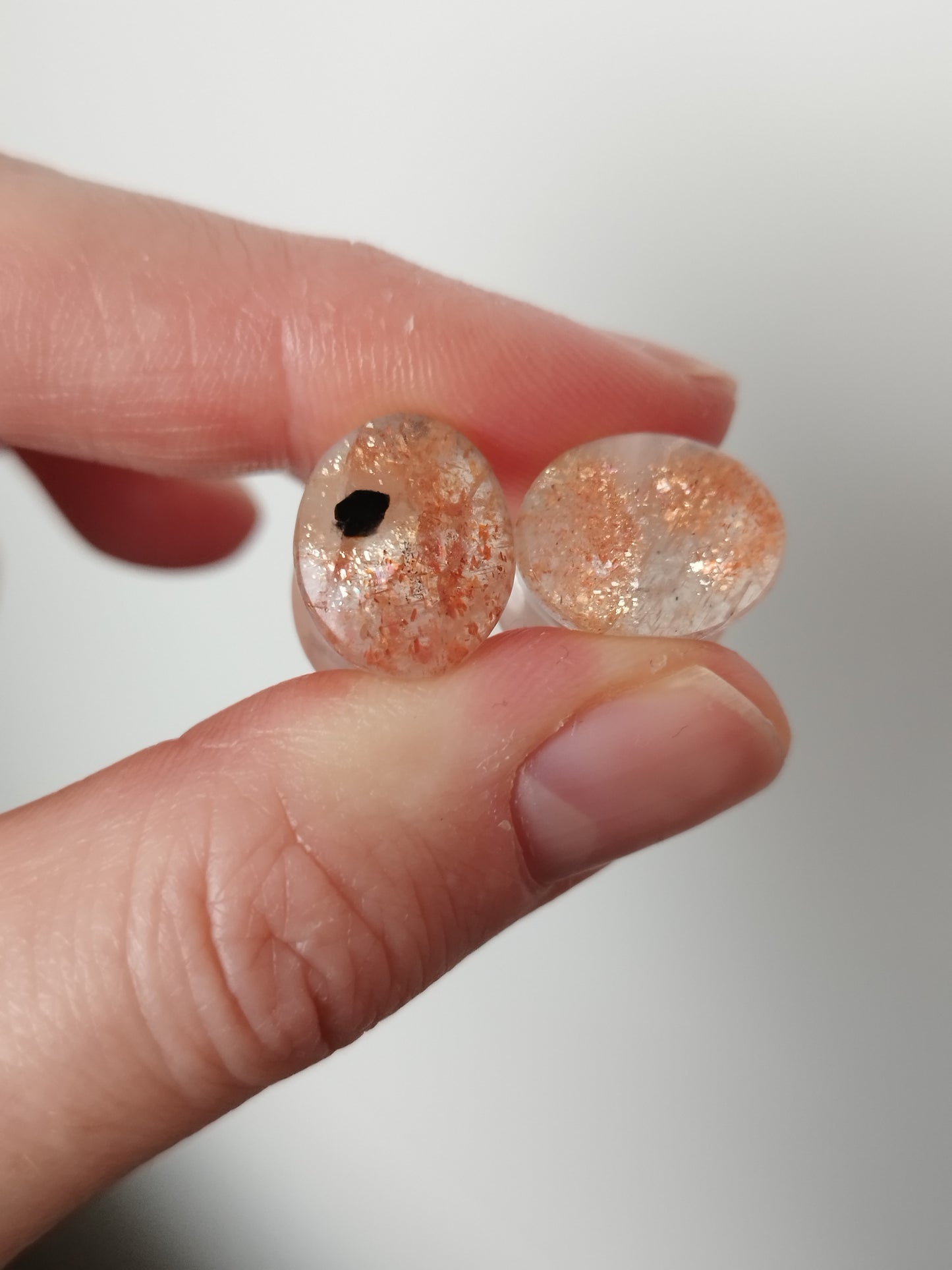 7/16" Sunstone On Quartz Plugs